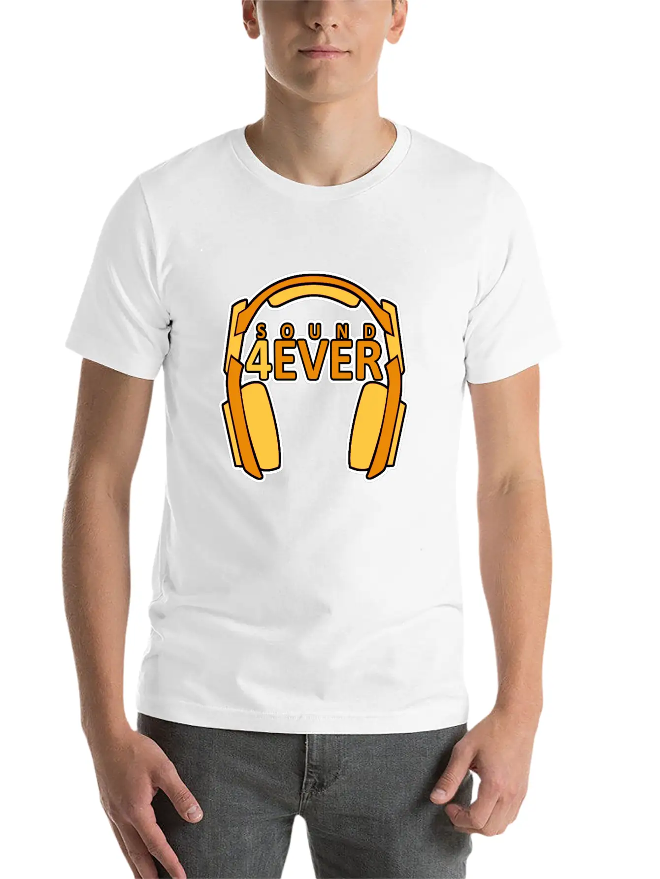 Sound 4 Ever Music Is Life Head Phones Basic Graphic T-Shirt – Daily Comfort In Soft Cotton