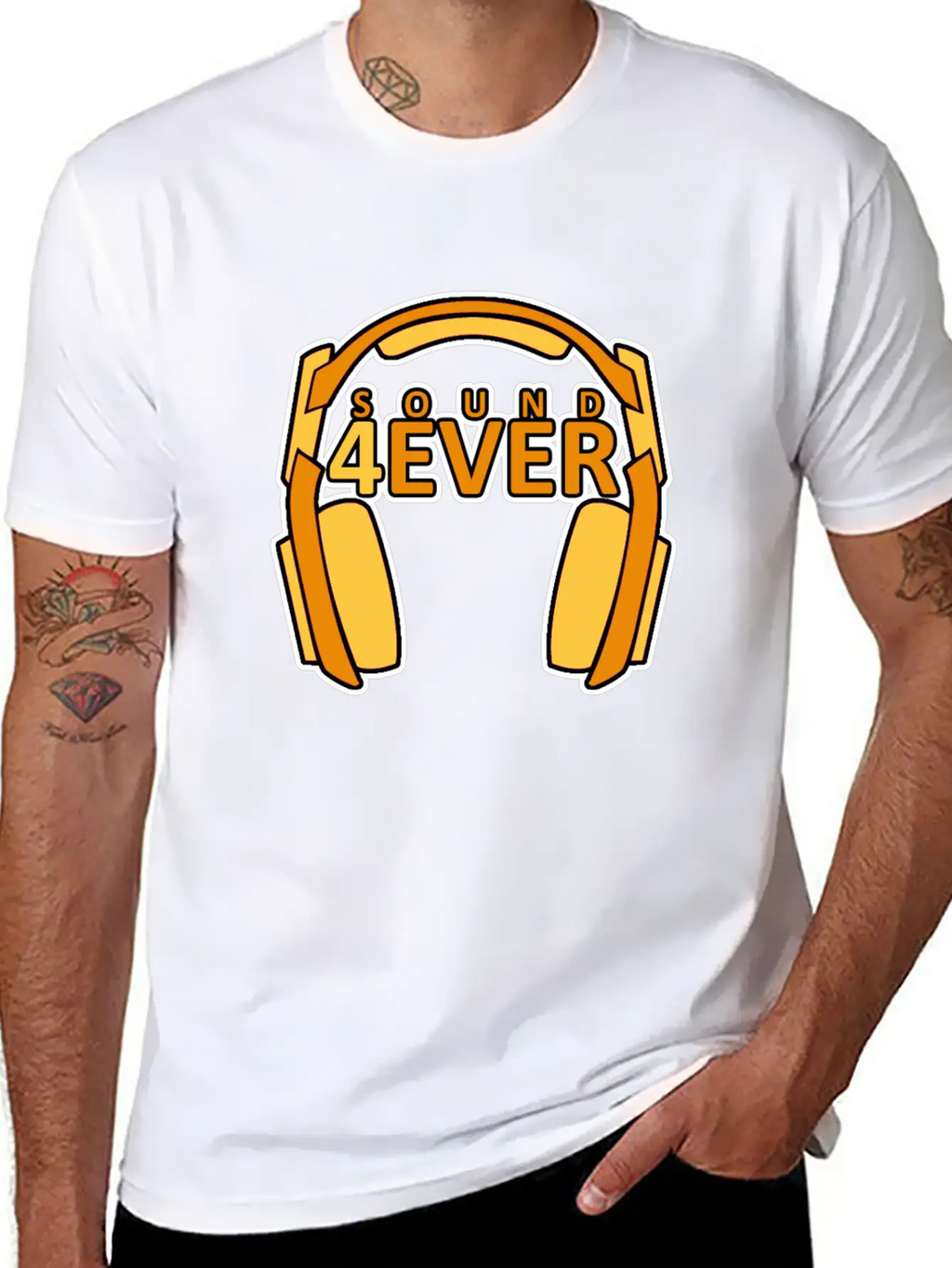 Sound 4 Ever Music Is Life Head Phones Basic Graphic T-Shirt – Daily Comfort In Soft Cotton