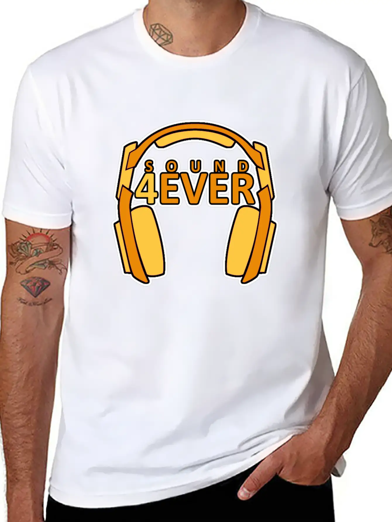 Sound 4 Ever Music Is Life Head Phones Basic Graphic T-Shirt – Daily Comfort In Soft Cotton