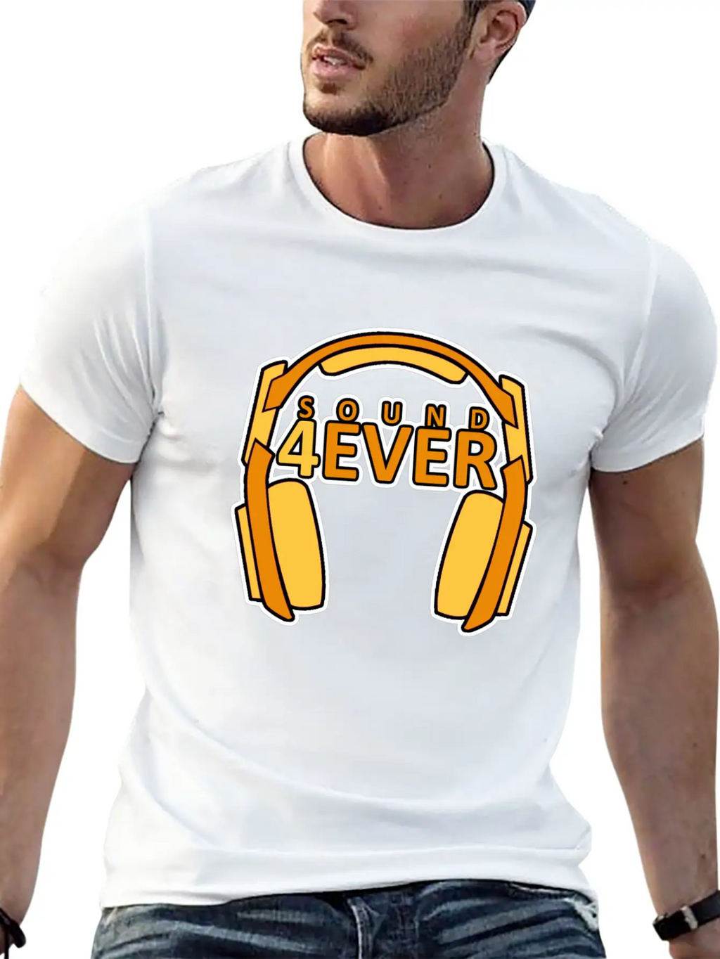 Sound 4 Ever Music Is Life Head Phones Basic Graphic T-Shirt – Daily Comfort In Soft Cotton