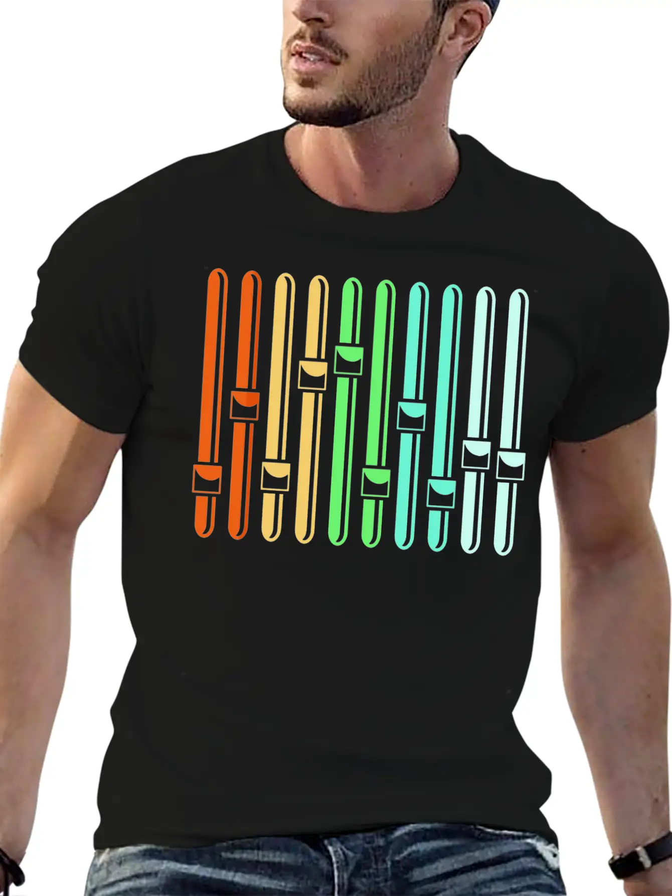 Sound Engineer Audio Engineer Music VU Meter Stylish Everyday T-Shirt – Unisex Basic Cotton Tee