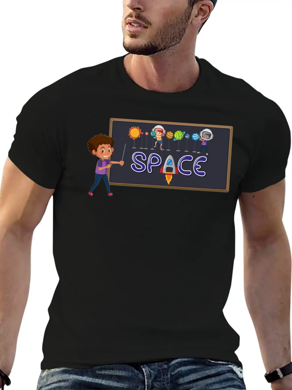 Space Boy Breathable Graphic T-Shirt – Perfect For Casual Days
