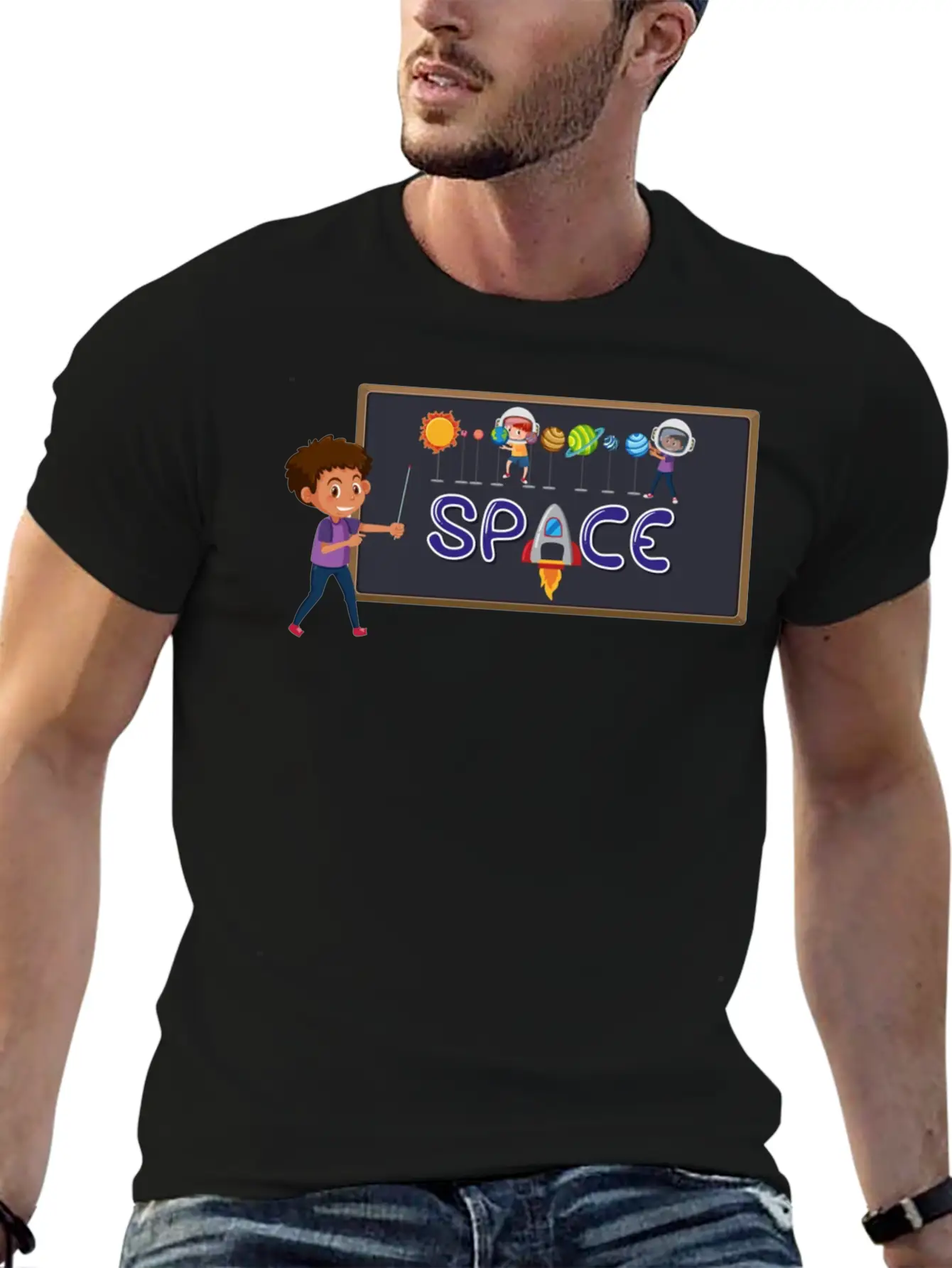 Space Boy Breathable Graphic T-Shirt – Perfect For Casual Days