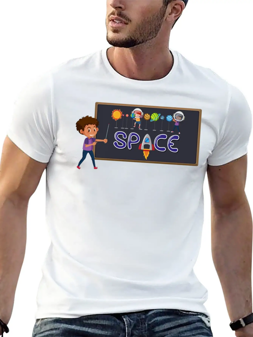 Space Boy Breathable Graphic T-Shirt – Perfect For Casual Days
