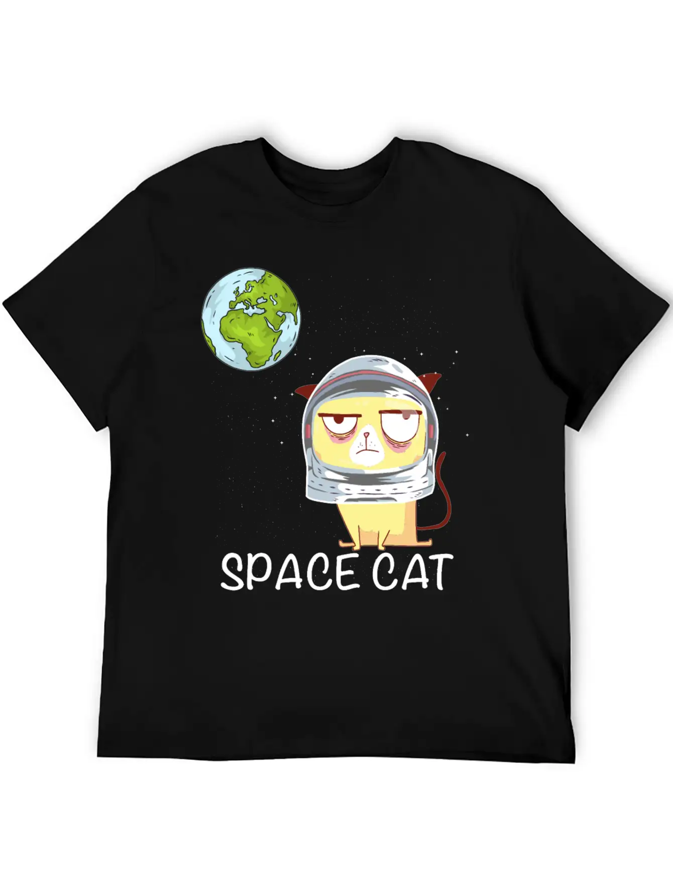 Space Cat Breathable Graphic T-Shirt – Perfect For Casual Days