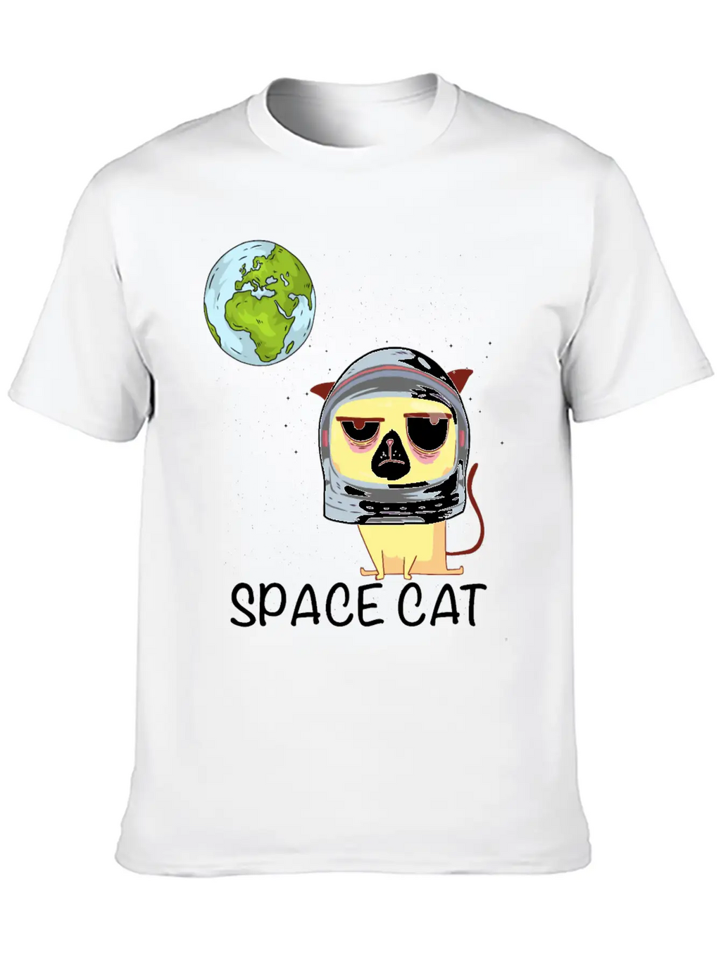 Space Cat Breathable Graphic T-Shirt – Perfect For Casual Days