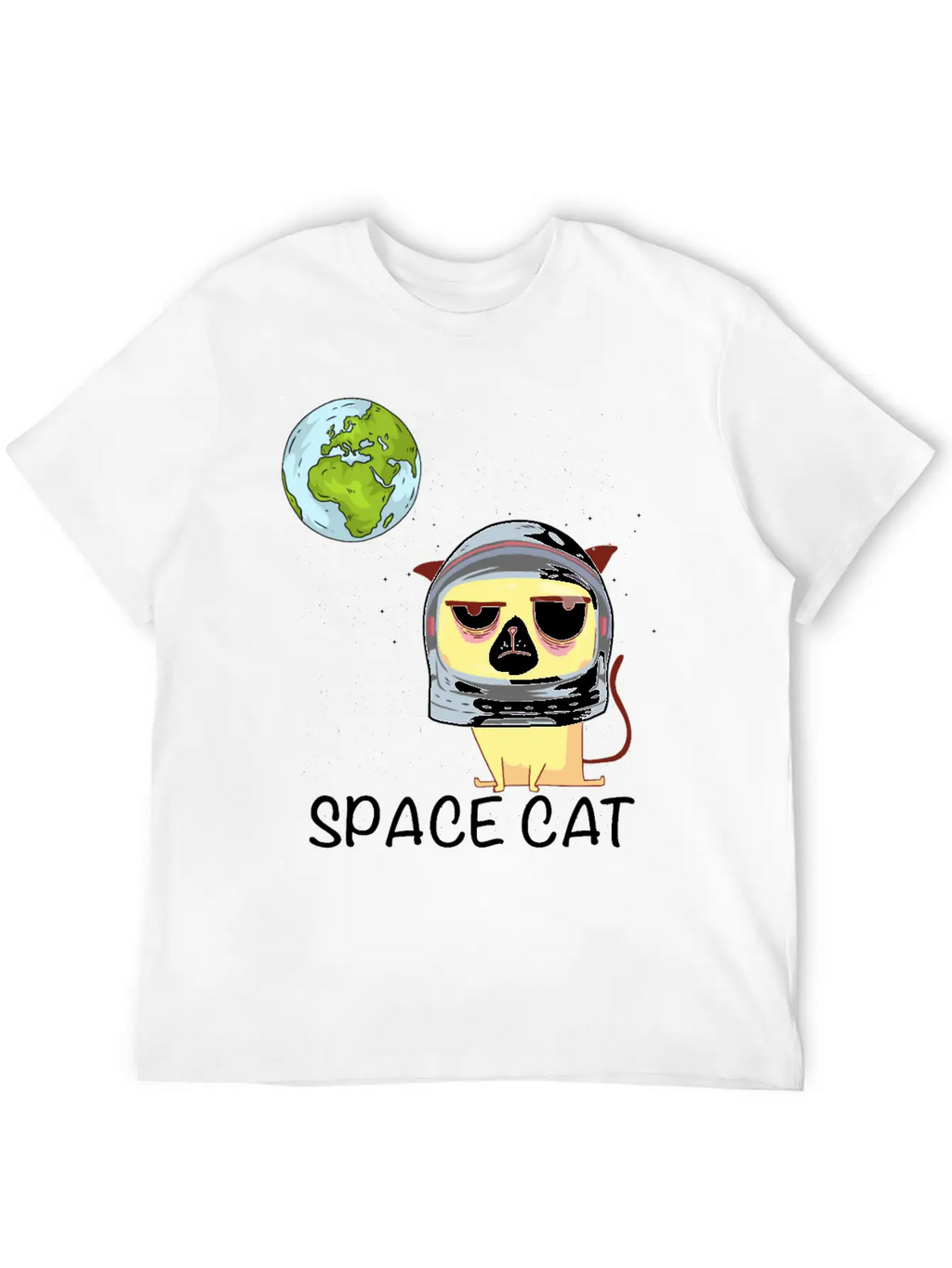 Space Cat Breathable Graphic T-Shirt – Perfect For Casual Days
