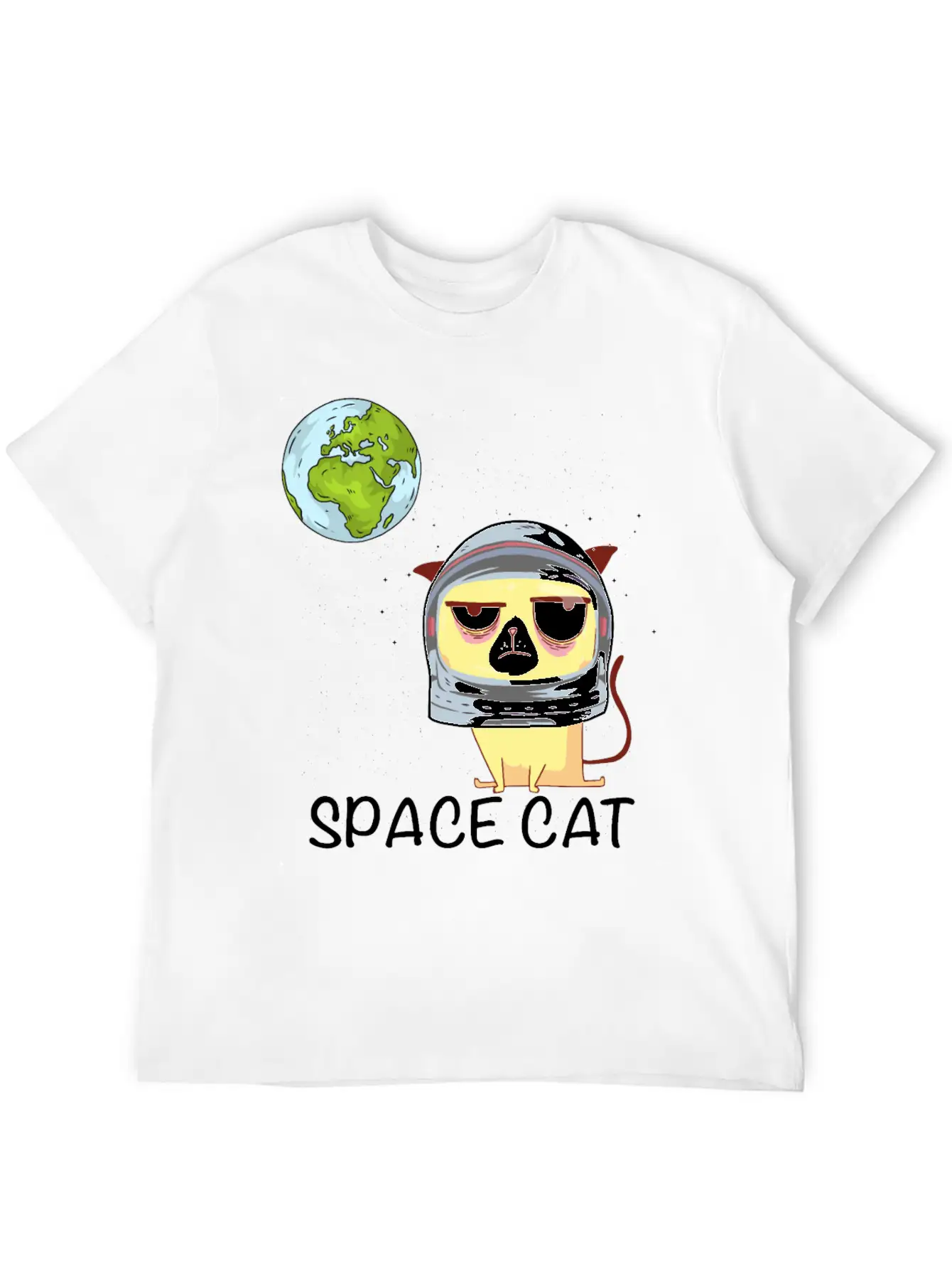 Space Cat Breathable Graphic T-Shirt – Perfect For Casual Days