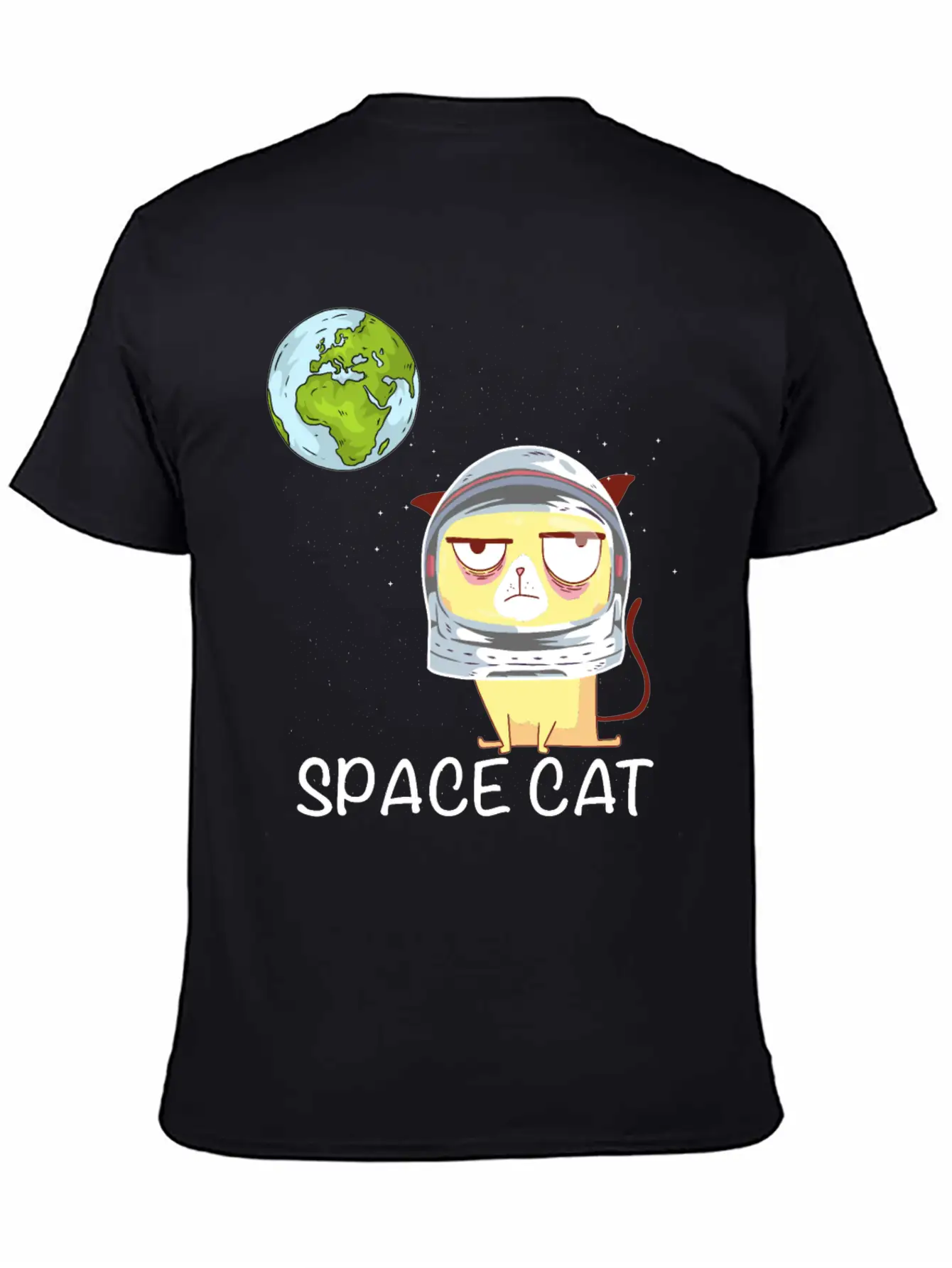 Space Cat Breathable Graphic T-Shirt – Perfect For Casual Days