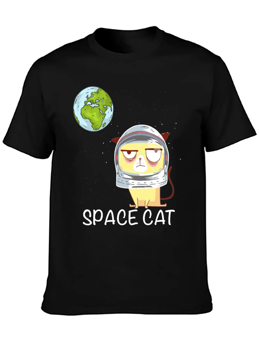 Space Cat Breathable Graphic T-Shirt – Perfect For Casual Days