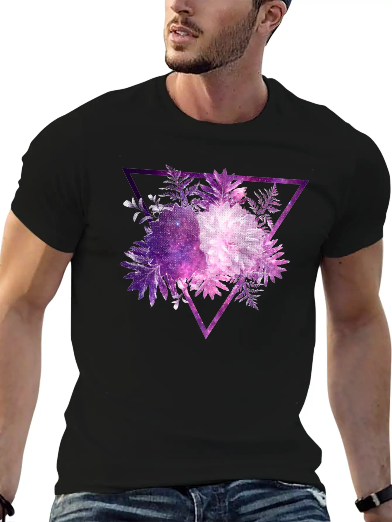 Space Flowers Classic Cotton Tee – Unisex Comfort For Any Season