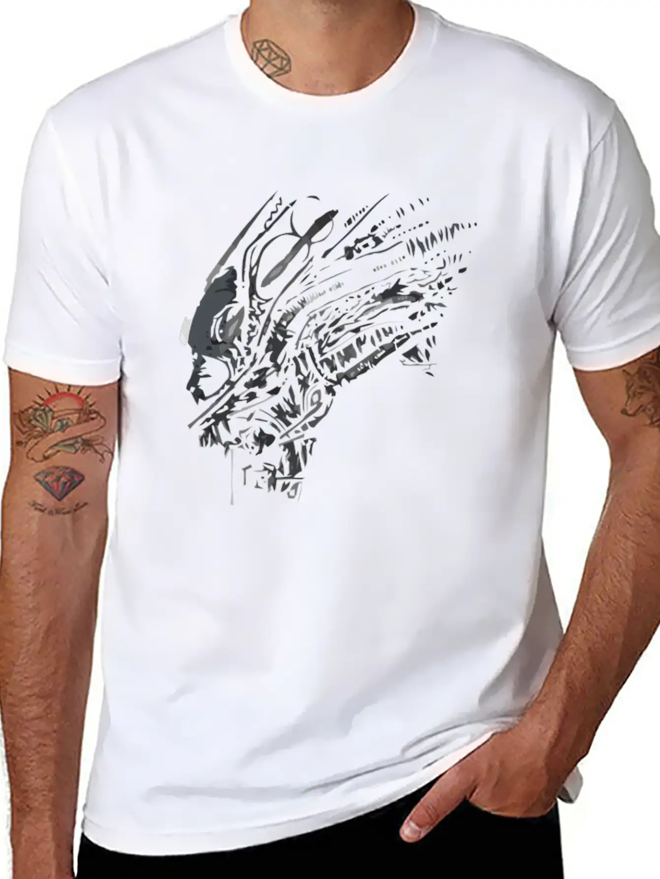 SPACE HUNTER Basic Graphic T-Shirt – Daily Comfort In Soft Cotton