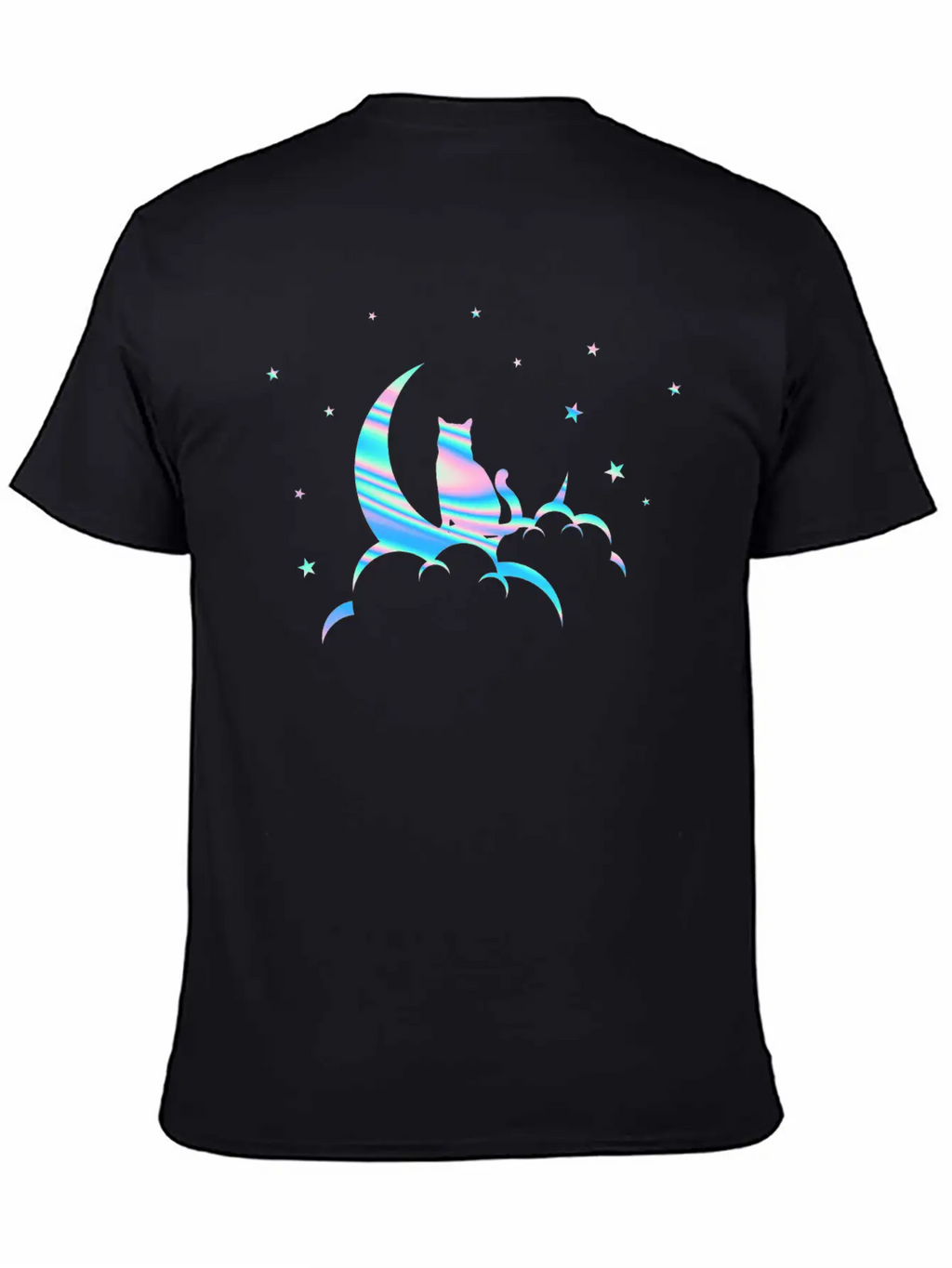 Space Pastel Cat Moon Essential Unisex Summer Tee – Soft Cotton Casual Fit
