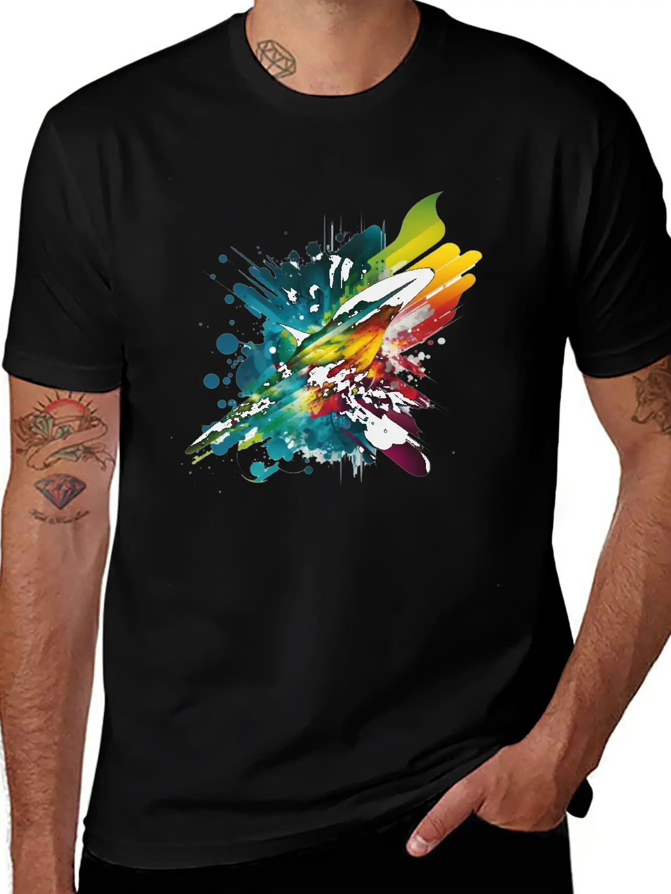 Space Rainbow Essential Cotton Tee For Daily Outfits – Unisex Style