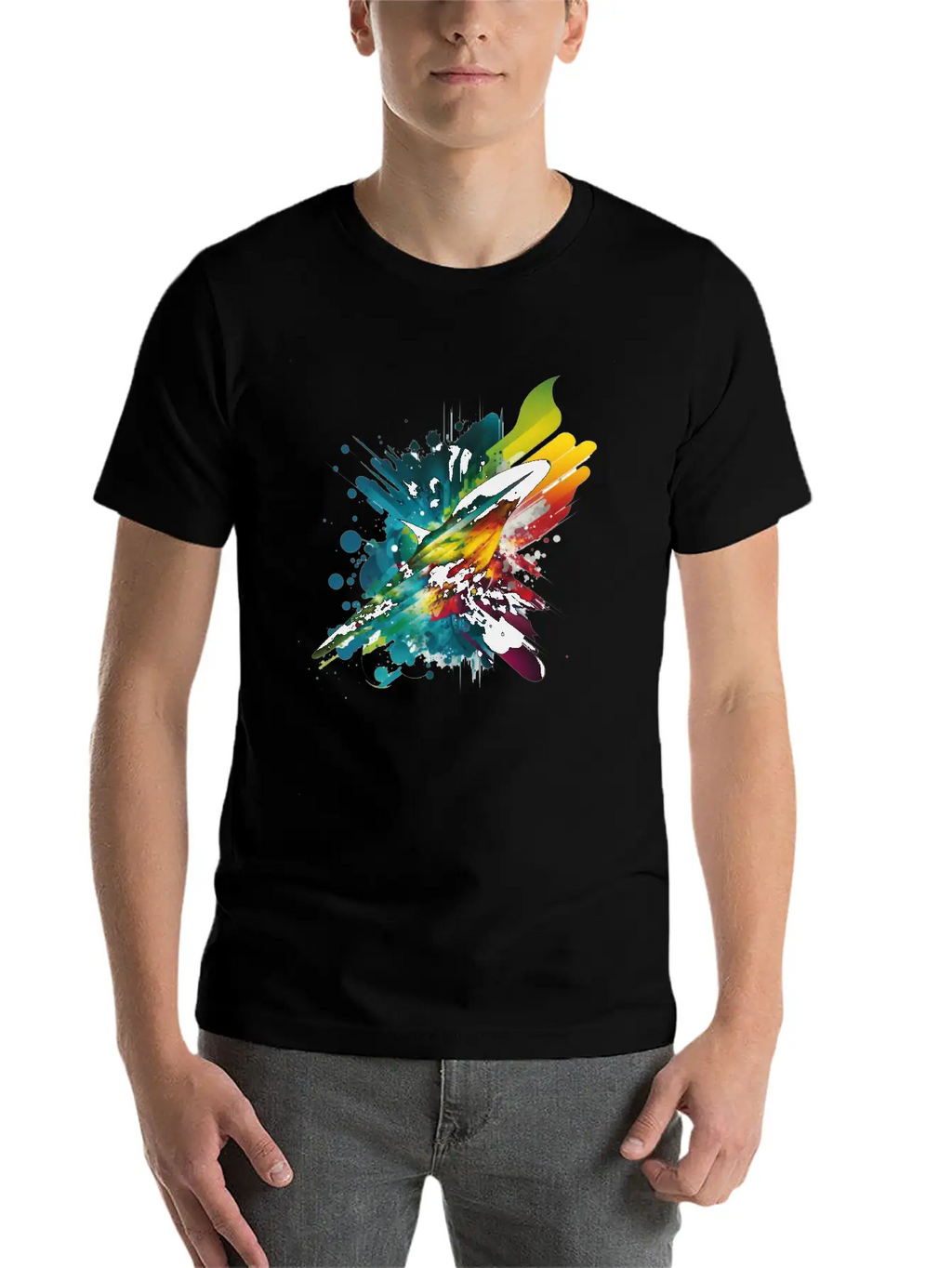 Space Rainbow Essential Cotton Tee For Daily Outfits – Unisex Style