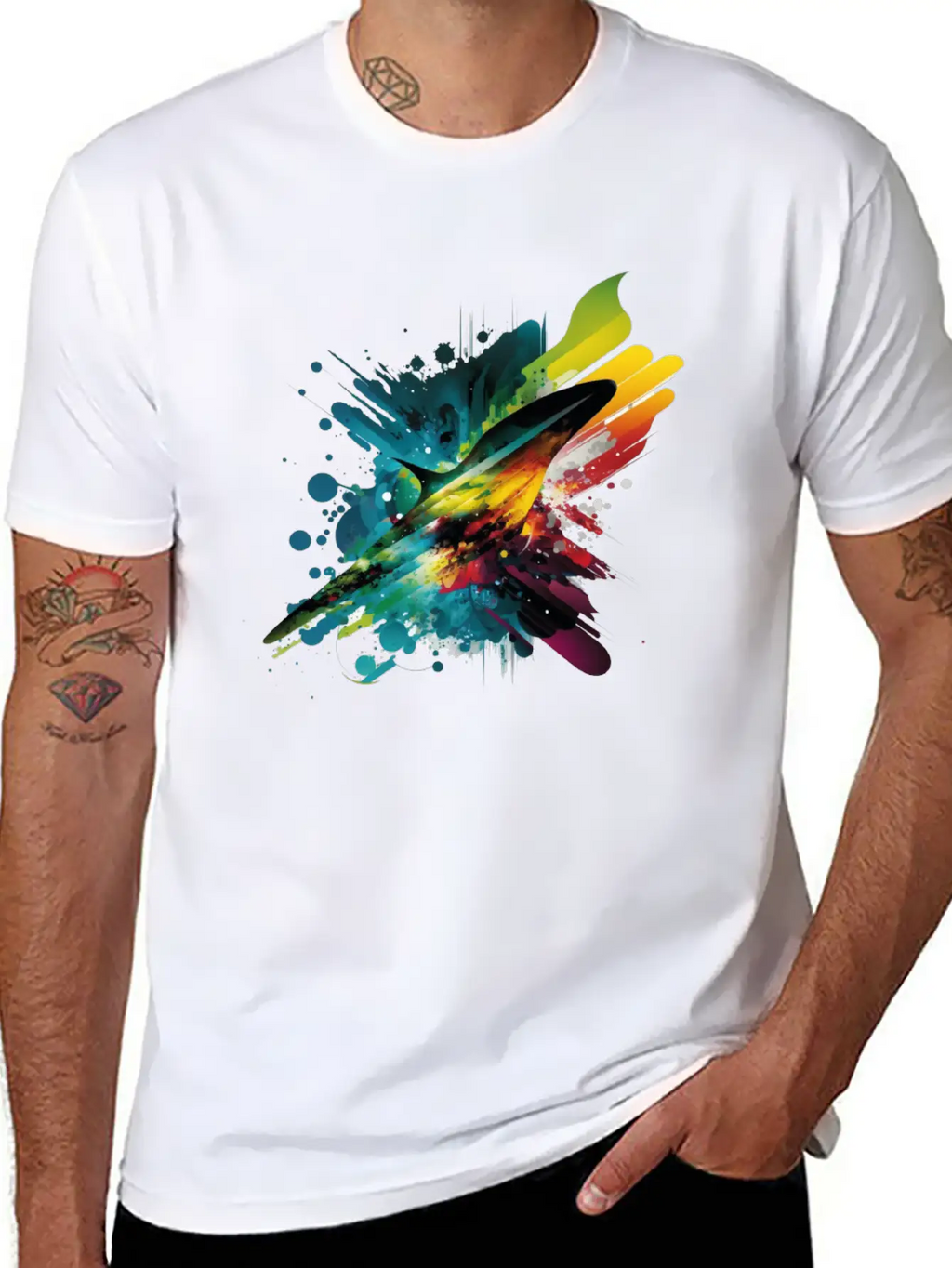Space Rainbow Essential Cotton Tee For Daily Outfits – Unisex Style
