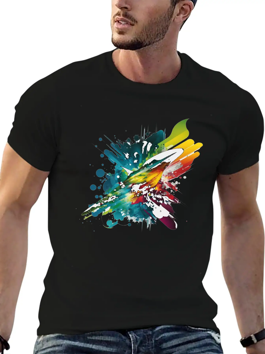 Space Rainbow Essential Cotton Tee For Daily Outfits – Unisex Style