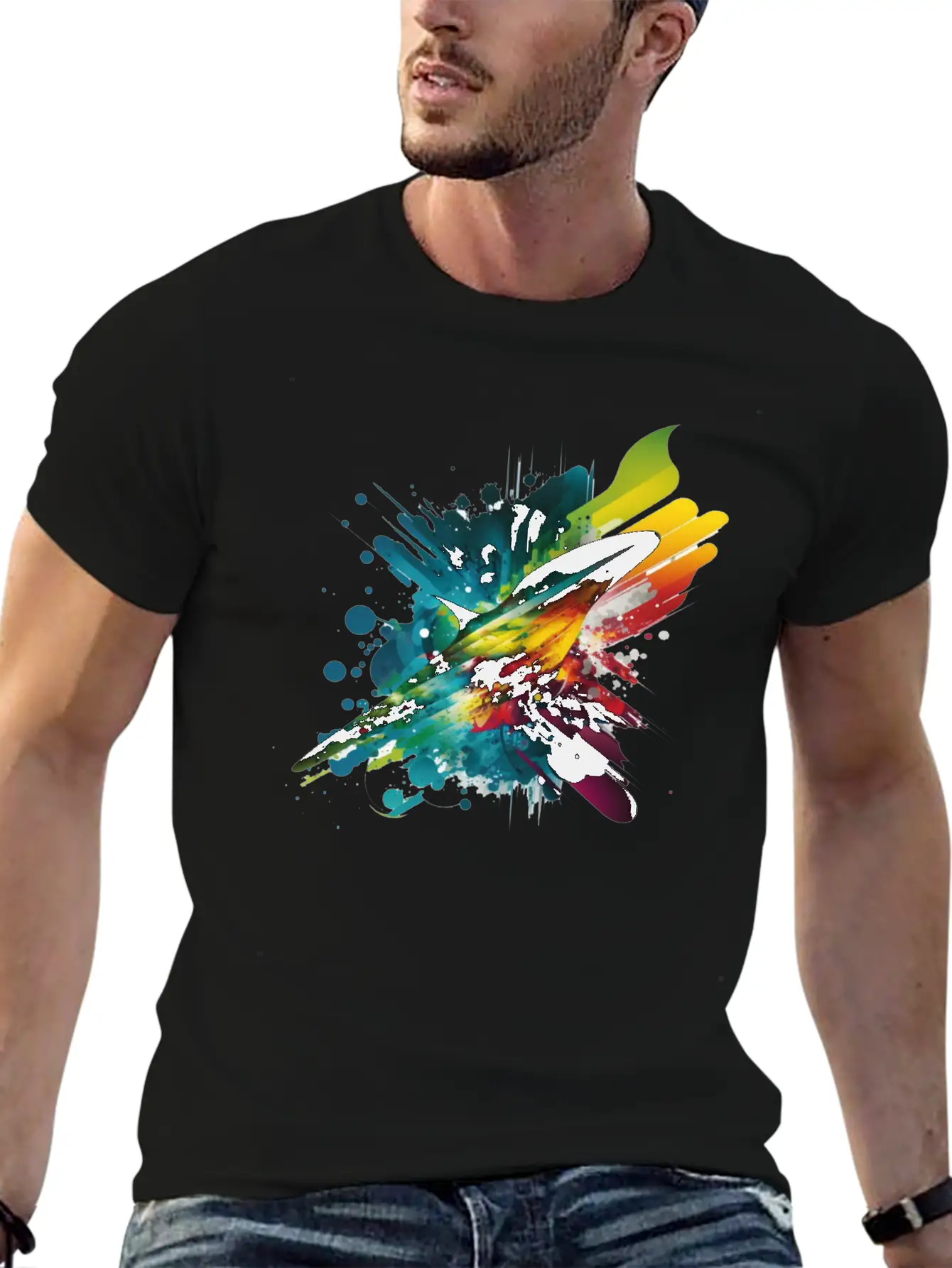 Space Rainbow Essential Cotton Tee For Daily Outfits – Unisex Style