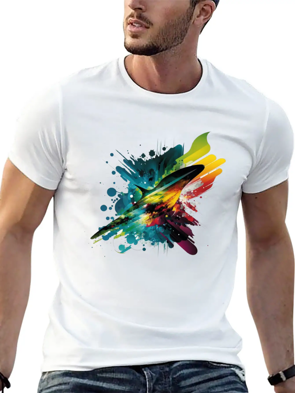 Space Rainbow Essential Cotton Tee For Daily Outfits – Unisex Style