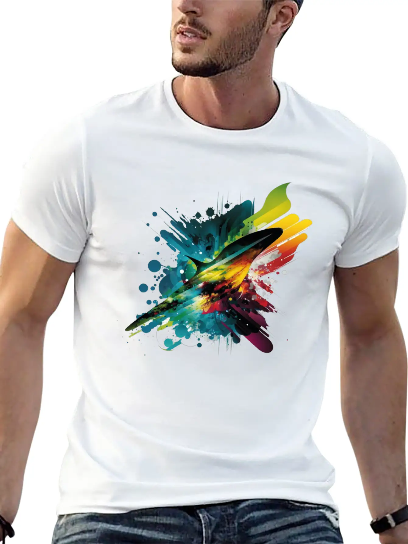 Space Rainbow Essential Cotton Tee For Daily Outfits – Unisex Style
