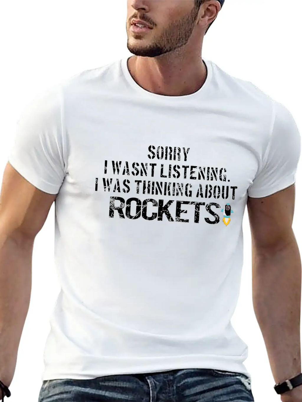 SPACE / ROCKET: Sorry I Wasn´t Listening Breathable Graphic T-Shirt – Perfect For Casual Days