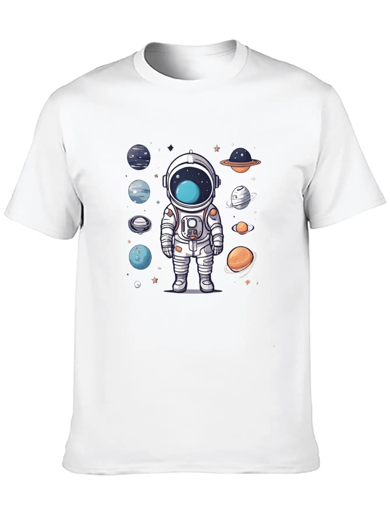 Space, Simple Design Breathable Graphic T-Shirt – Perfect For Casual Days