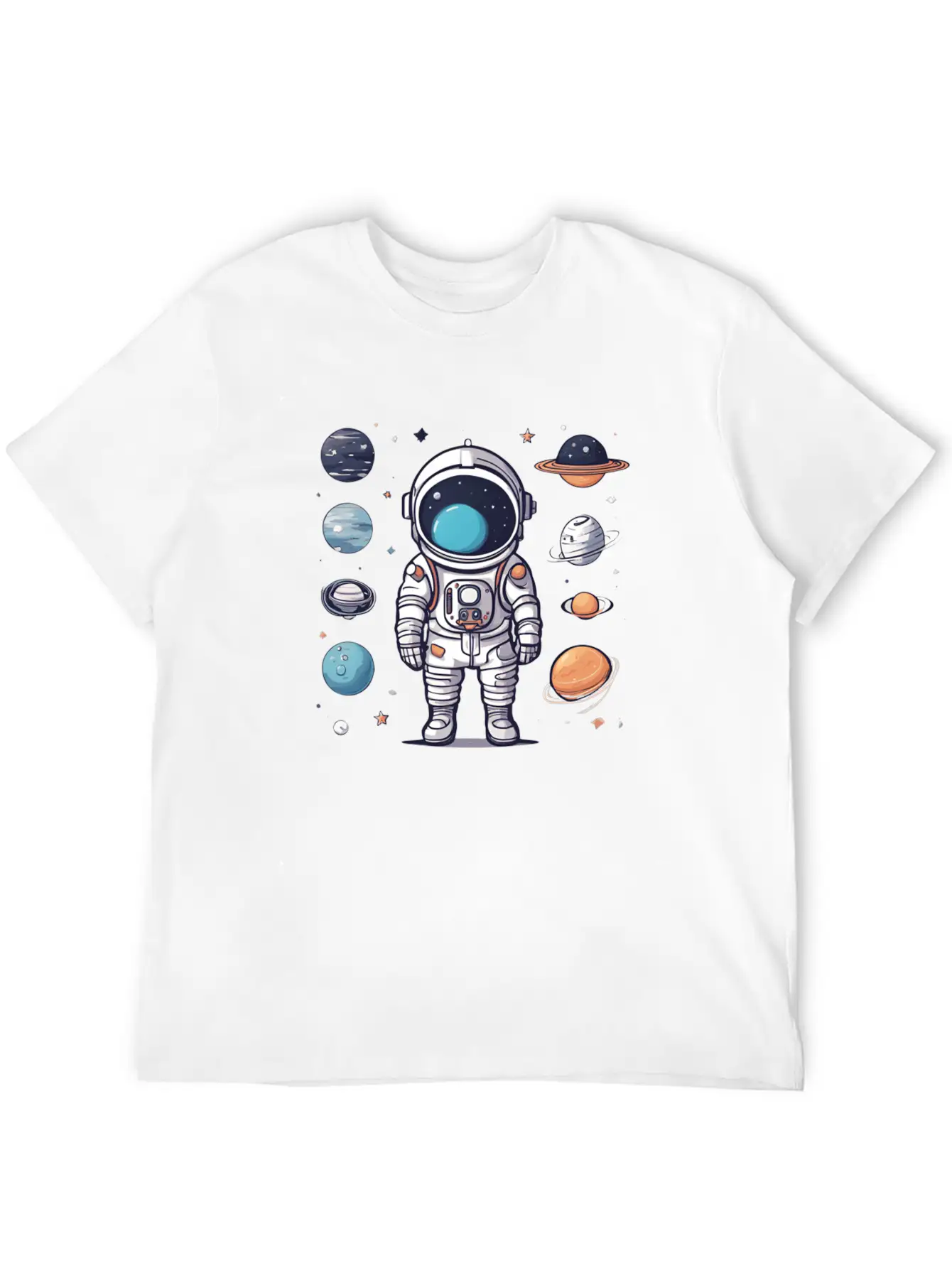 Space, Simple Design Breathable Graphic T-Shirt – Perfect For Casual Days