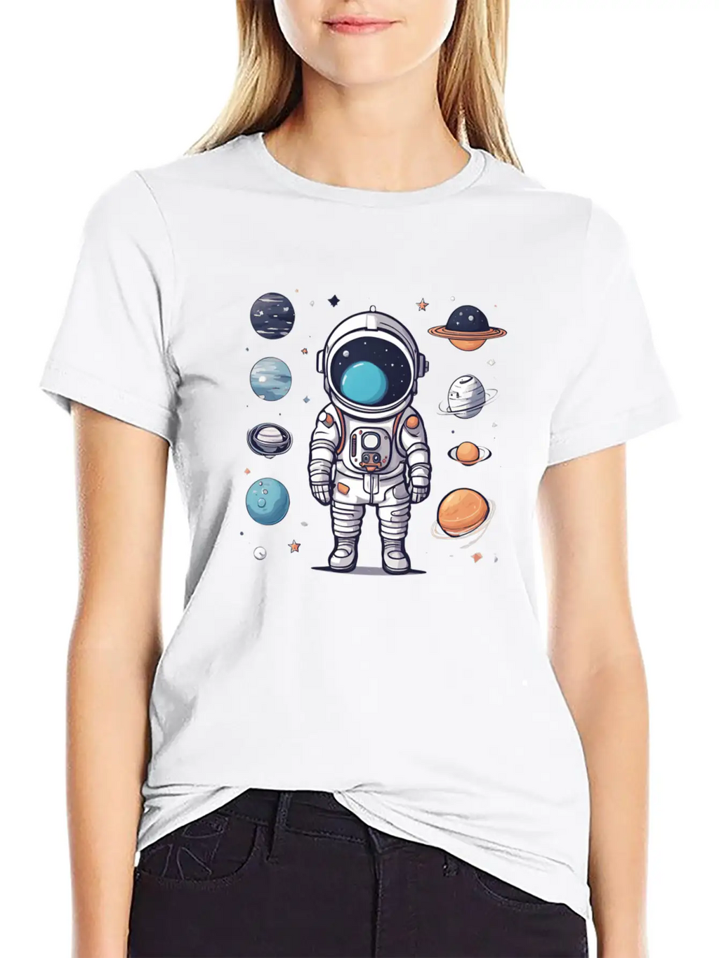 Space, Simple Design Breathable Graphic T-Shirt – Perfect For Casual Days