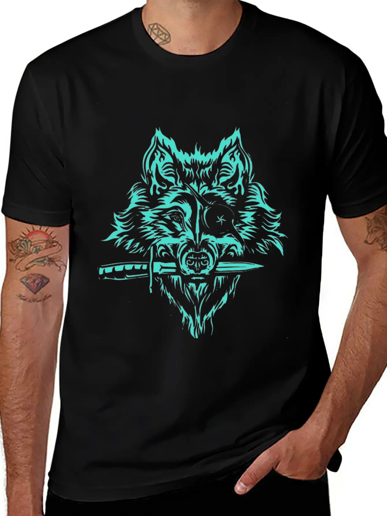 Space Wolf Pirate Breathable Soft Cotton T-Shirt – Timeless Casual Look