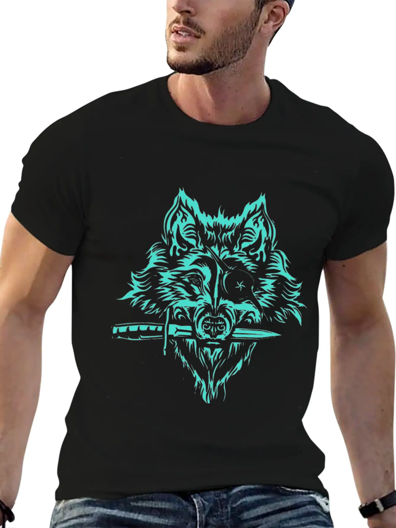 Space Wolf Pirate Breathable Soft Cotton T-Shirt – Timeless Casual Look