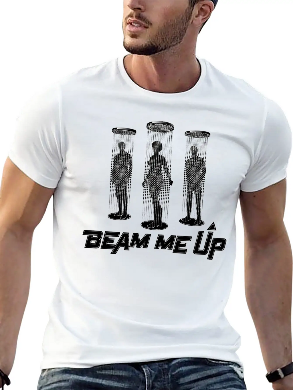 Spaceship And Teleport Breathable Soft Cotton T-Shirt – Timeless Casual Look
