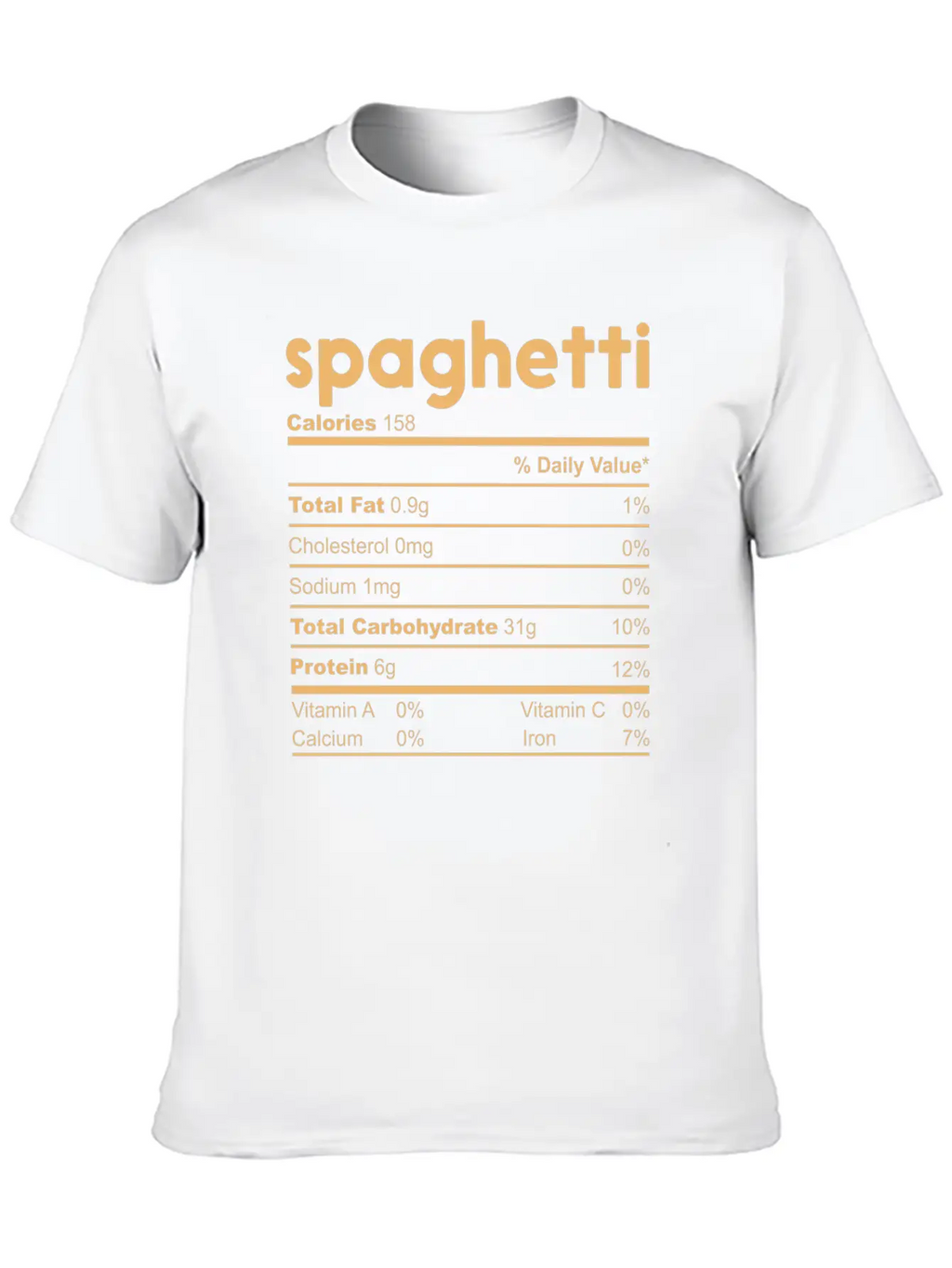 Spaghetti Nutrition Facts Funny Thanksgiving Xmas Essential Unisex Summer Tee – Soft Cotton Casual Fit