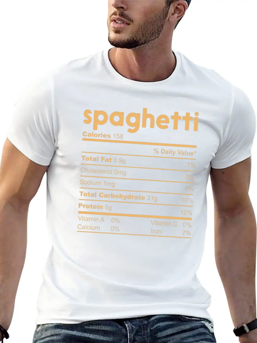 Spaghetti Nutrition Facts Funny Thanksgiving Xmas Essential Unisex Summer Tee – Soft Cotton Casual Fit