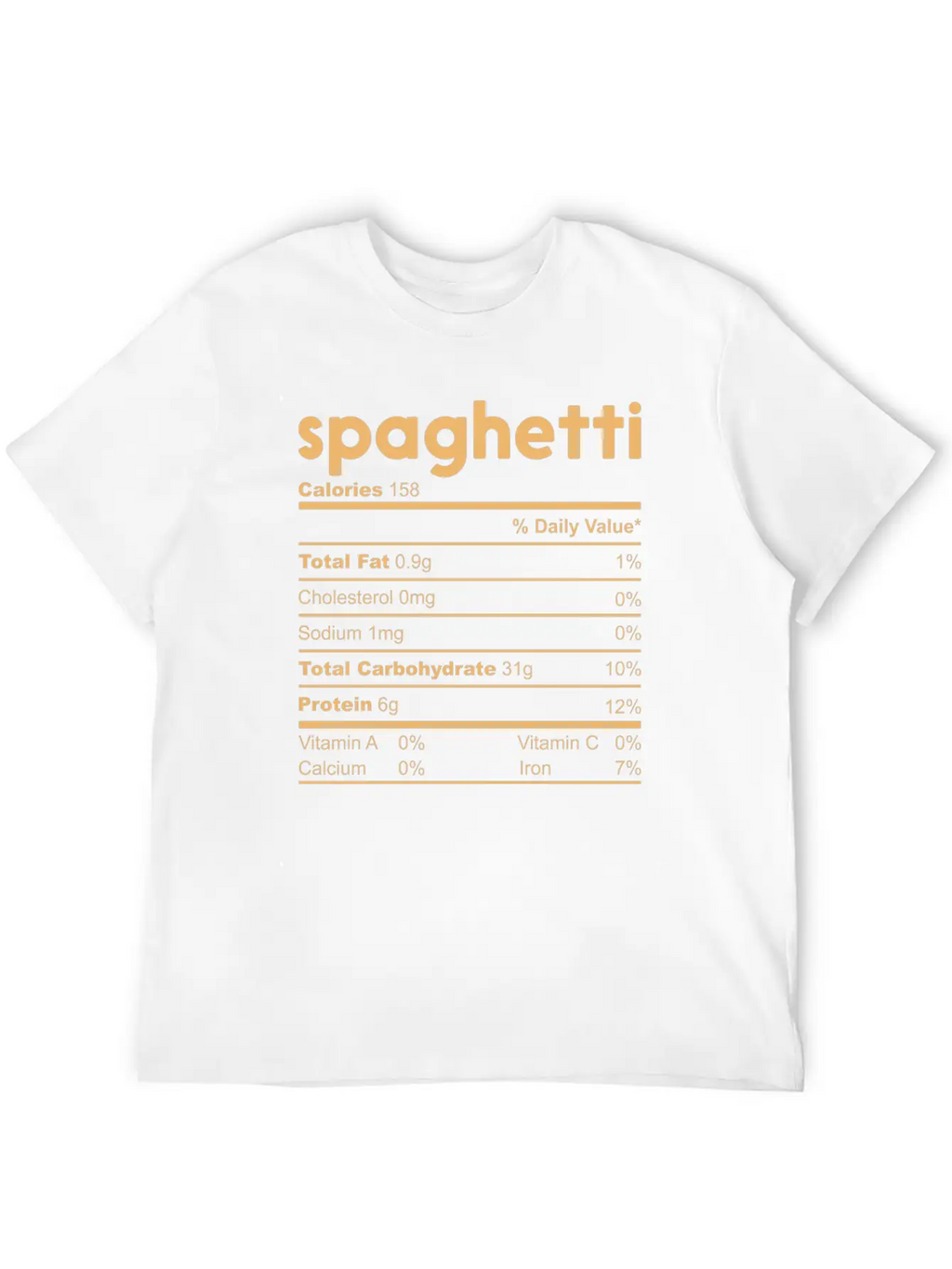 Spaghetti Nutrition Facts Funny Thanksgiving Xmas Essential Unisex Summer Tee – Soft Cotton Casual Fit