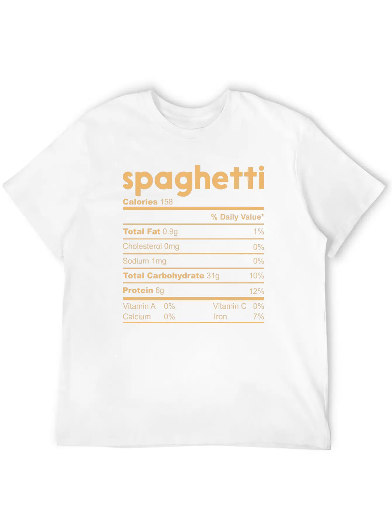 Spaghetti Nutrition Facts Funny Thanksgiving Xmas Essential Unisex Summer Tee – Soft Cotton Casual Fit