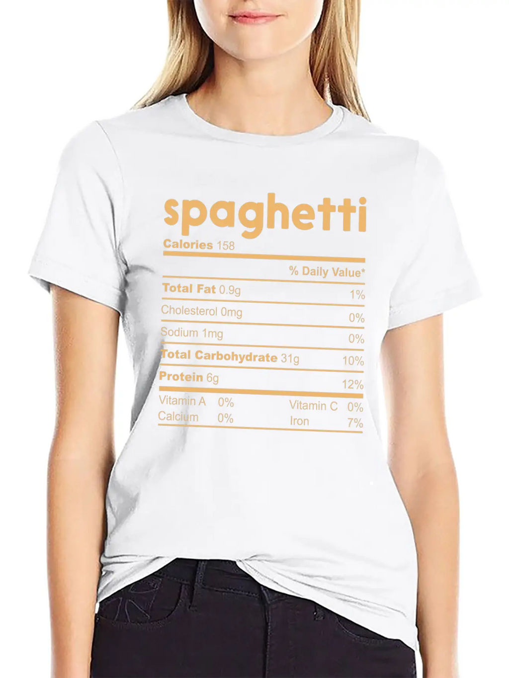 Spaghetti Nutrition Facts Funny Thanksgiving Xmas Essential Unisex Summer Tee – Soft Cotton Casual Fit