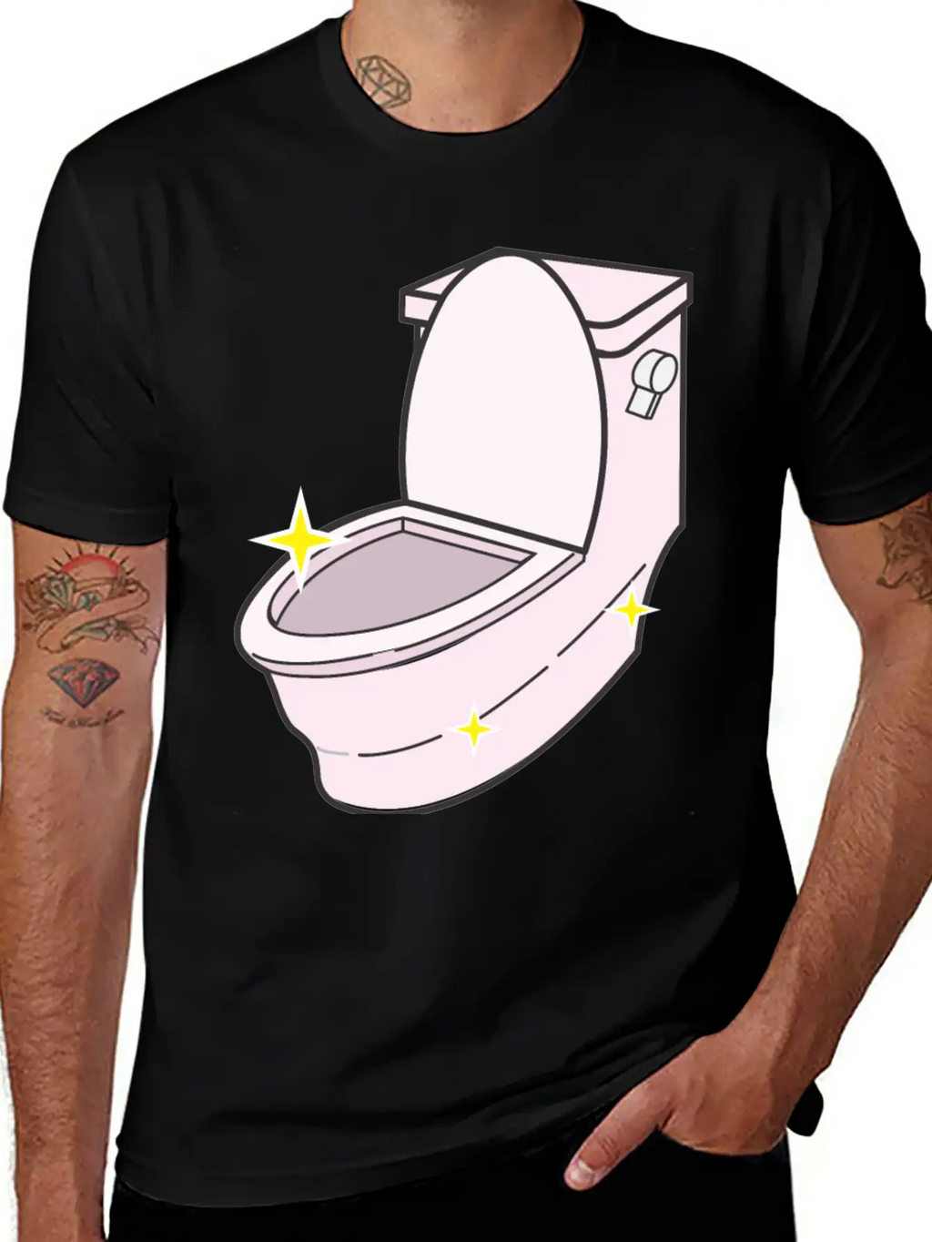 Sparkling Clean Toilet Breathable Graphic T-Shirt – Perfect For Casual Days
