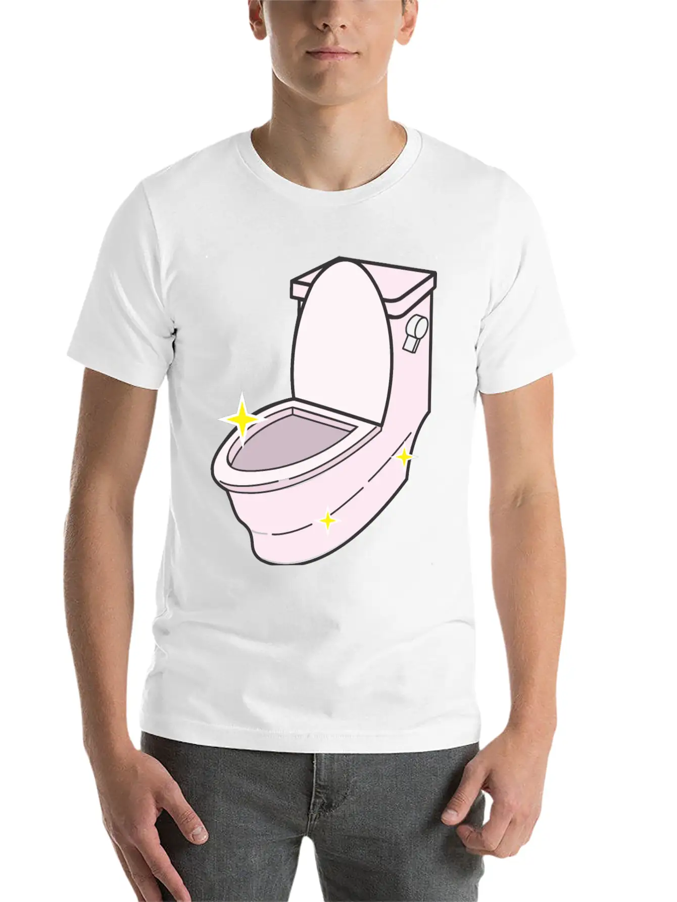 Sparkling Clean Toilet Breathable Graphic T-Shirt – Perfect For Casual Days