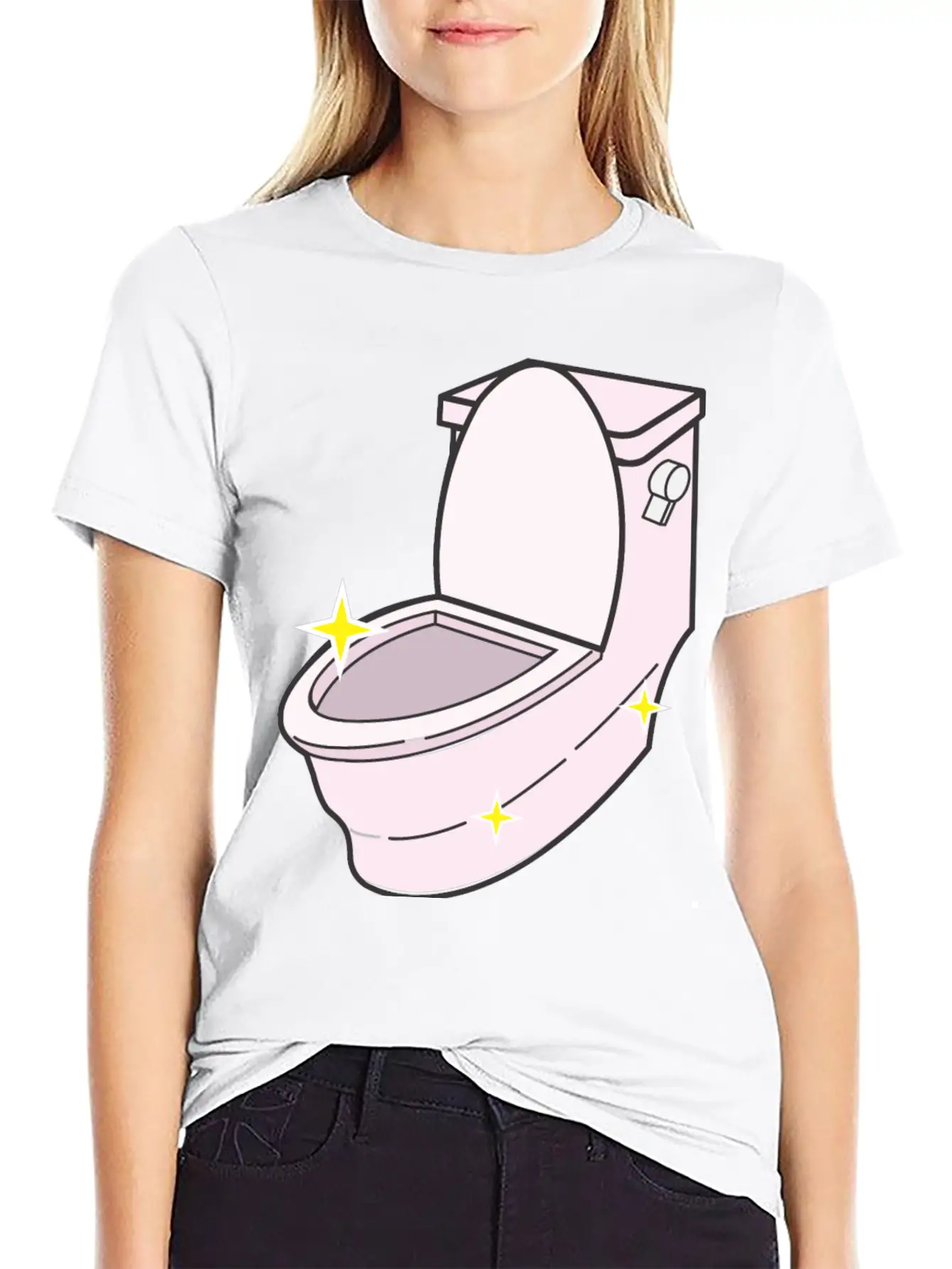 Sparkling Clean Toilet Breathable Graphic T-Shirt – Perfect For Casual Days