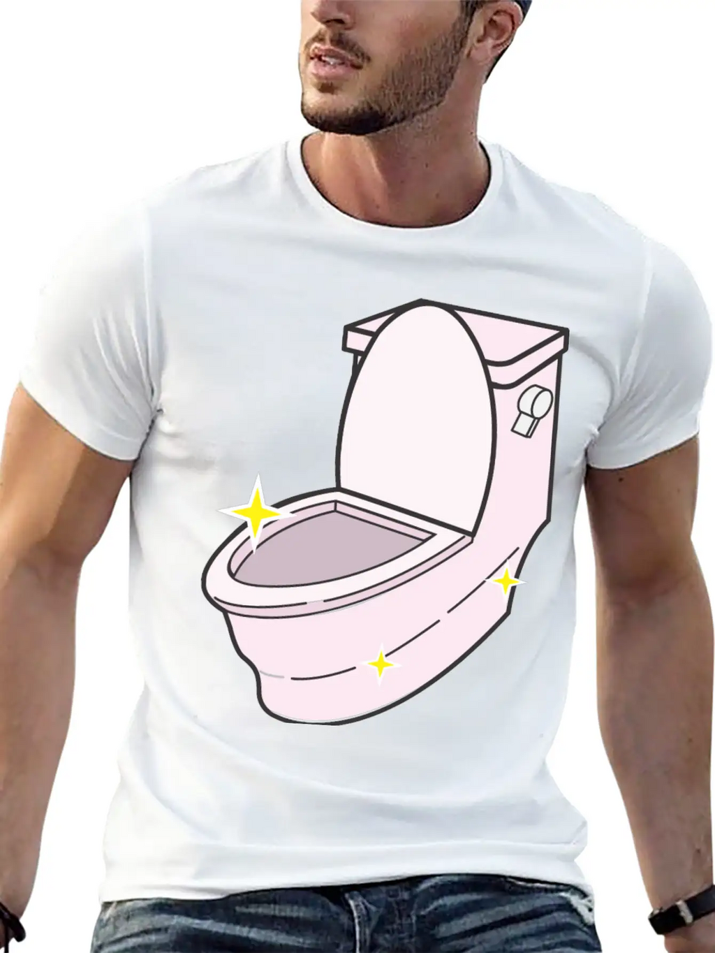 Sparkling Clean Toilet Breathable Graphic T-Shirt – Perfect For Casual Days