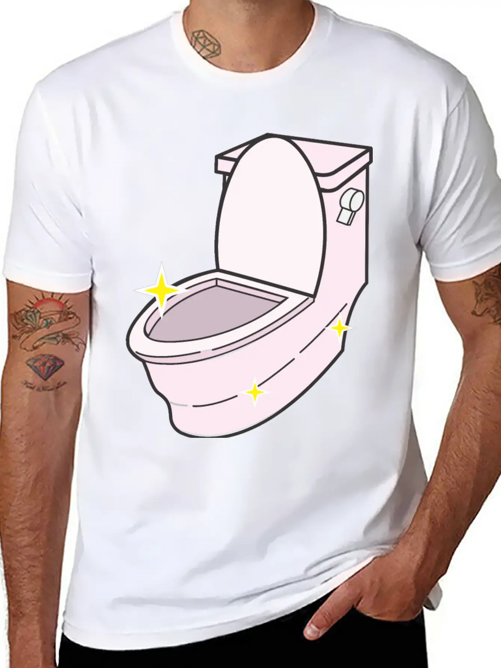 Sparkling Clean Toilet Breathable Graphic T-Shirt – Perfect For Casual Days