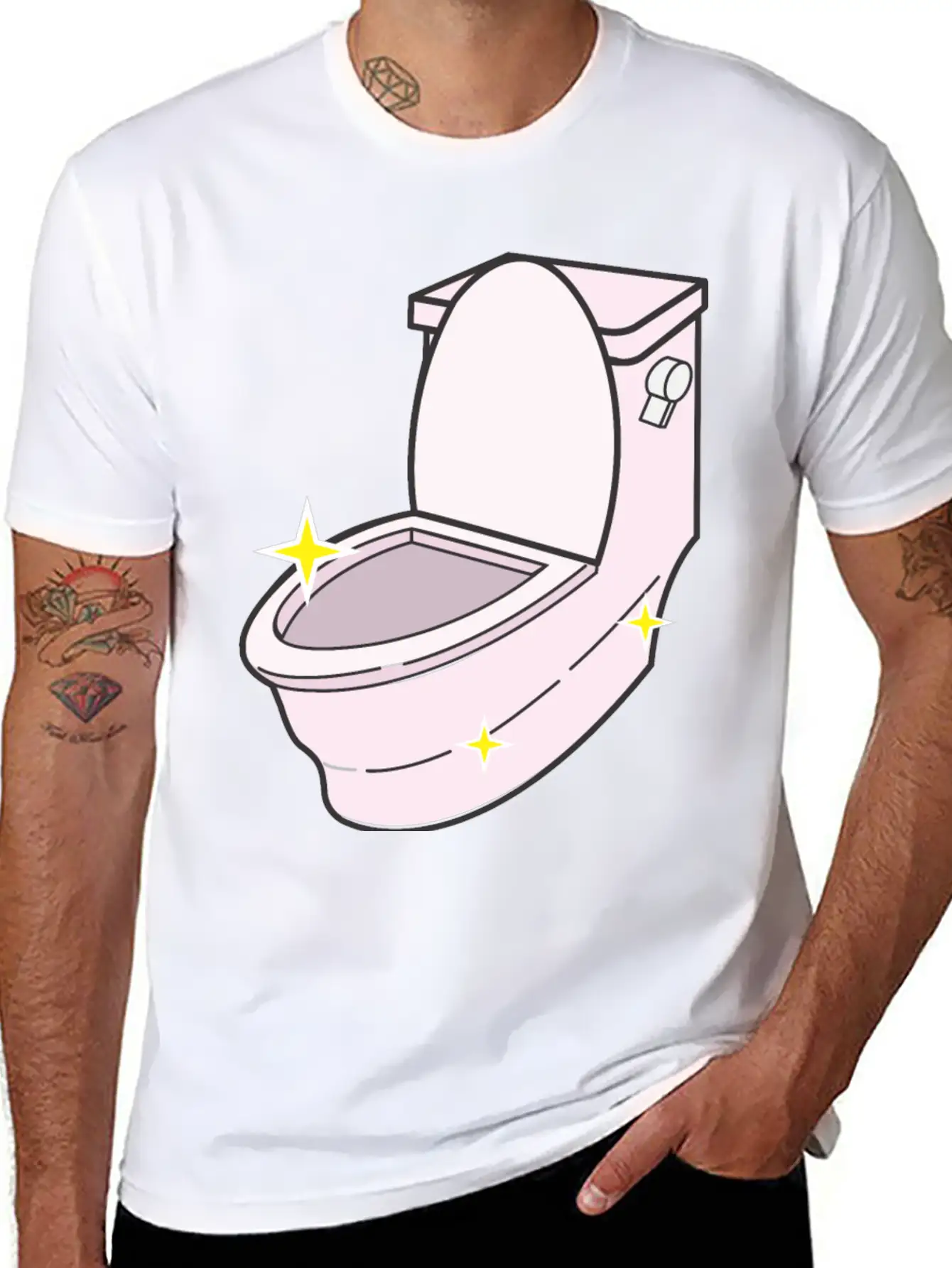 Sparkling Clean Toilet Breathable Graphic T-Shirt – Perfect For Casual Days
