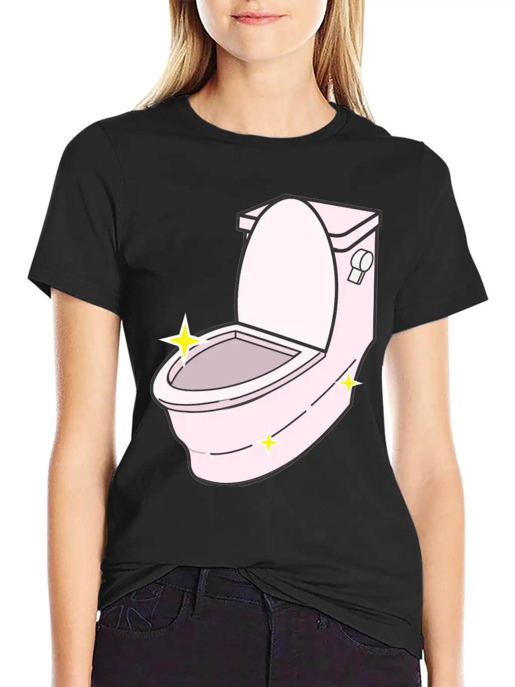 Sparkling Clean Toilet Breathable Graphic T-Shirt – Perfect For Casual Days