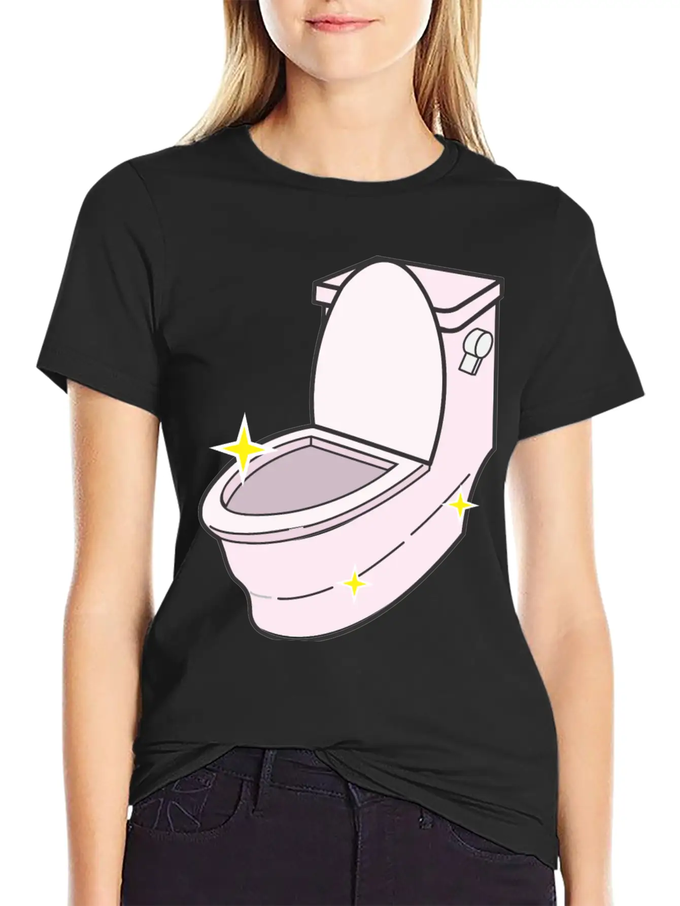 Sparkling Clean Toilet Breathable Graphic T-Shirt – Perfect For Casual Days