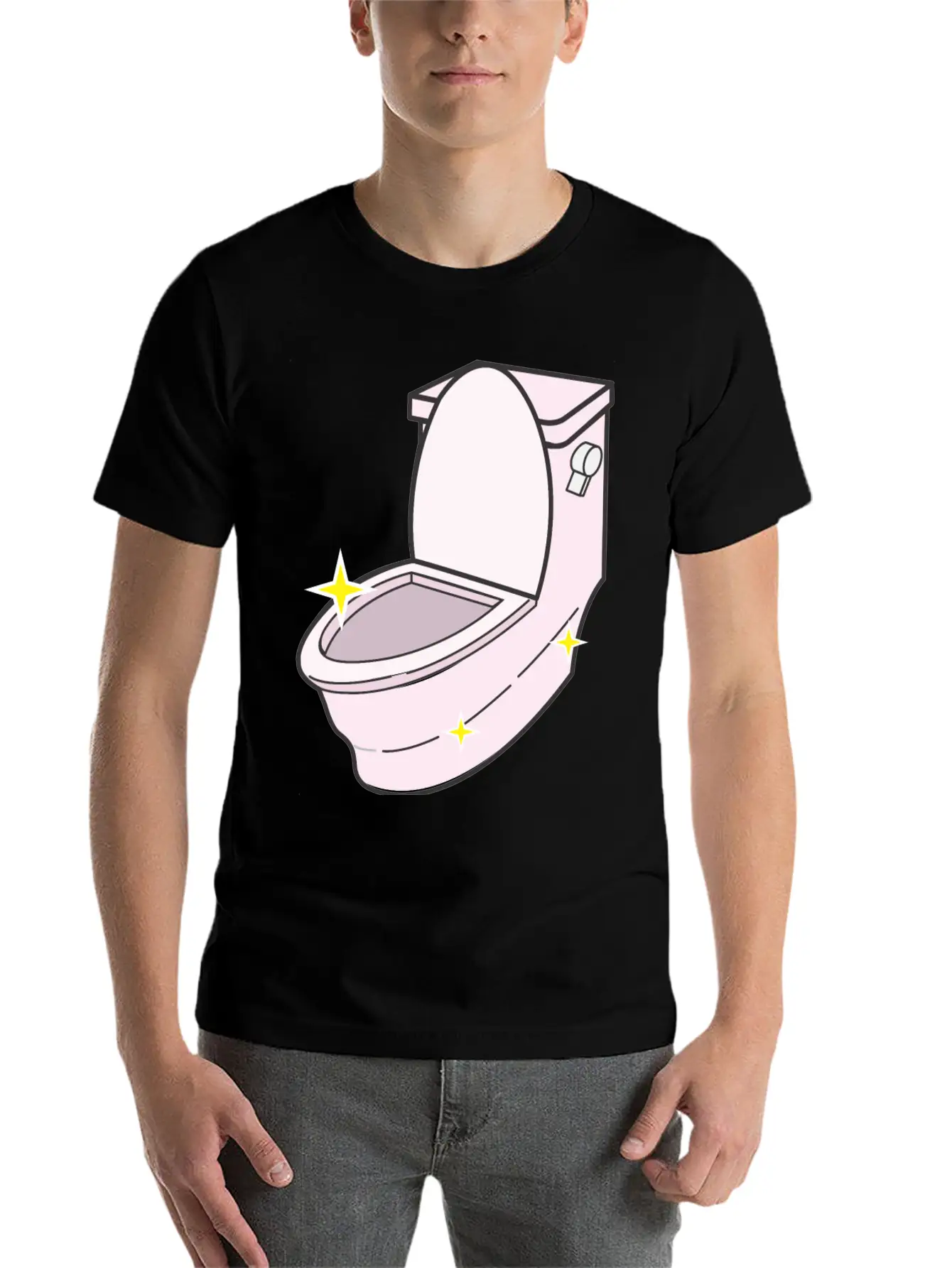 Sparkling Clean Toilet Breathable Graphic T-Shirt – Perfect For Casual Days