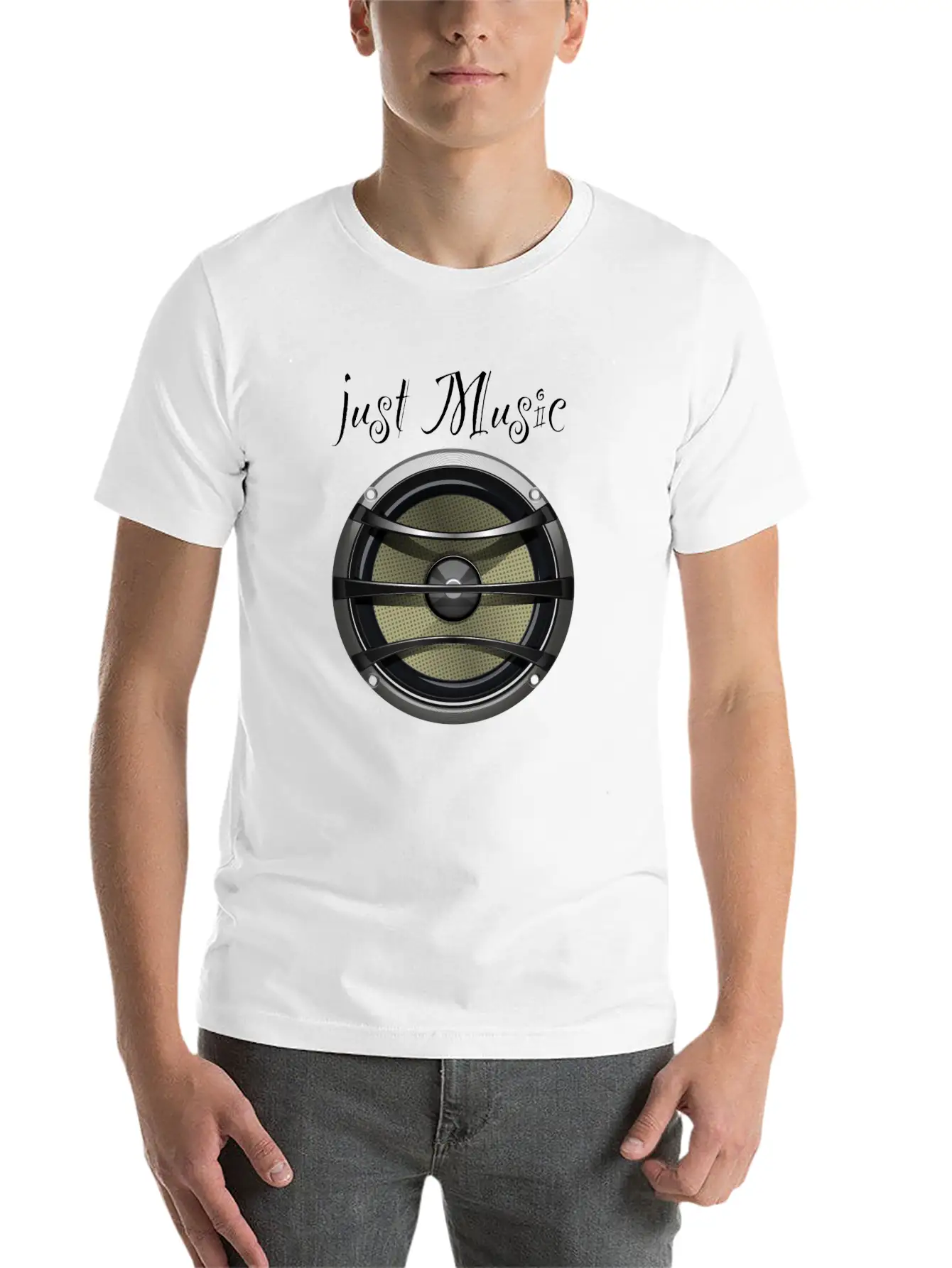 Speaker Just Music Essential Cotton Tee For Daily Outfits – Unisex Style