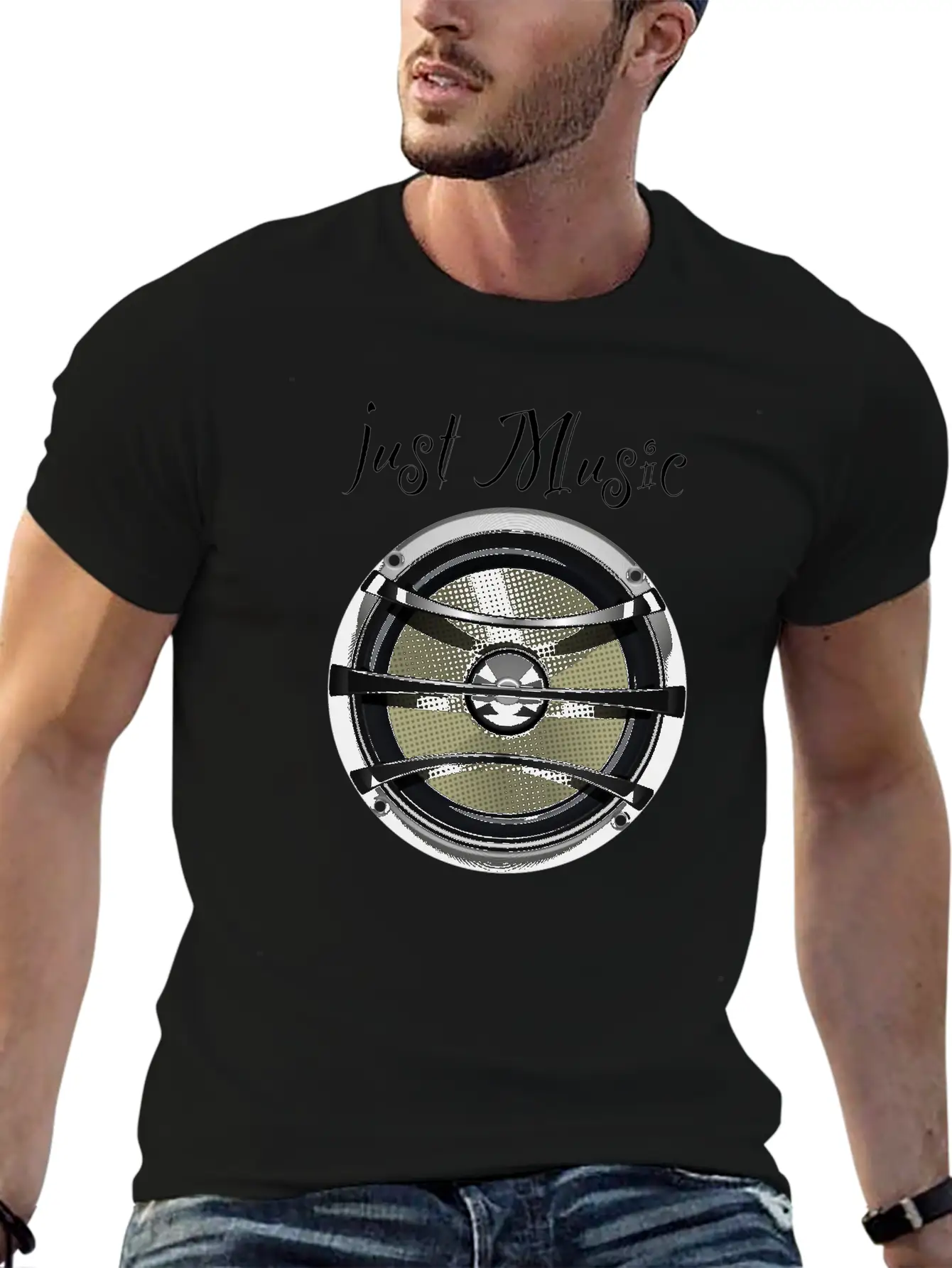 Speaker Just Music Essential Cotton Tee For Daily Outfits – Unisex Style