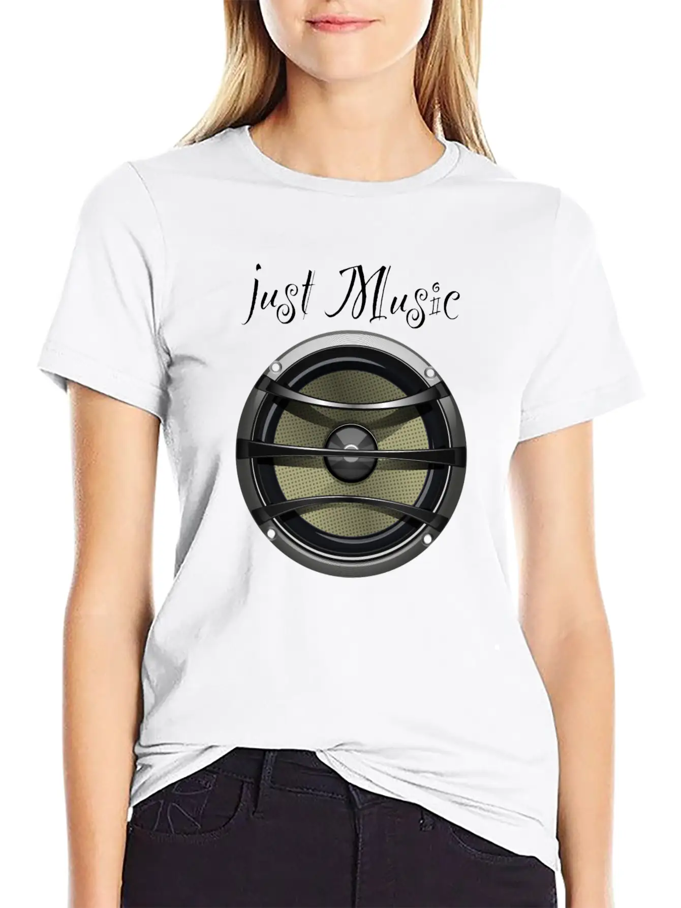 Speaker Just Music Essential Cotton Tee For Daily Outfits – Unisex Style