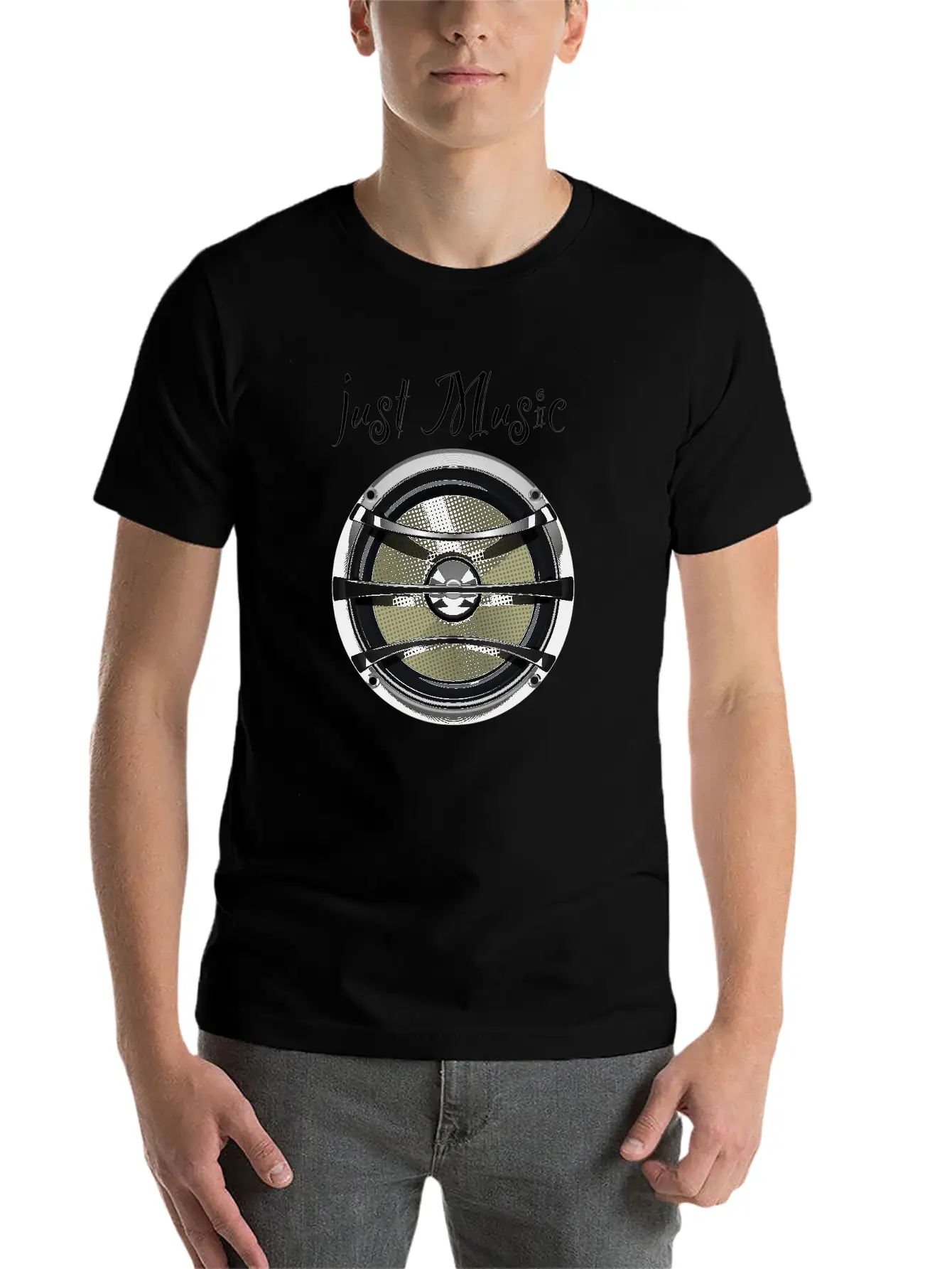 Speaker Just Music Essential Cotton Tee For Daily Outfits – Unisex Style