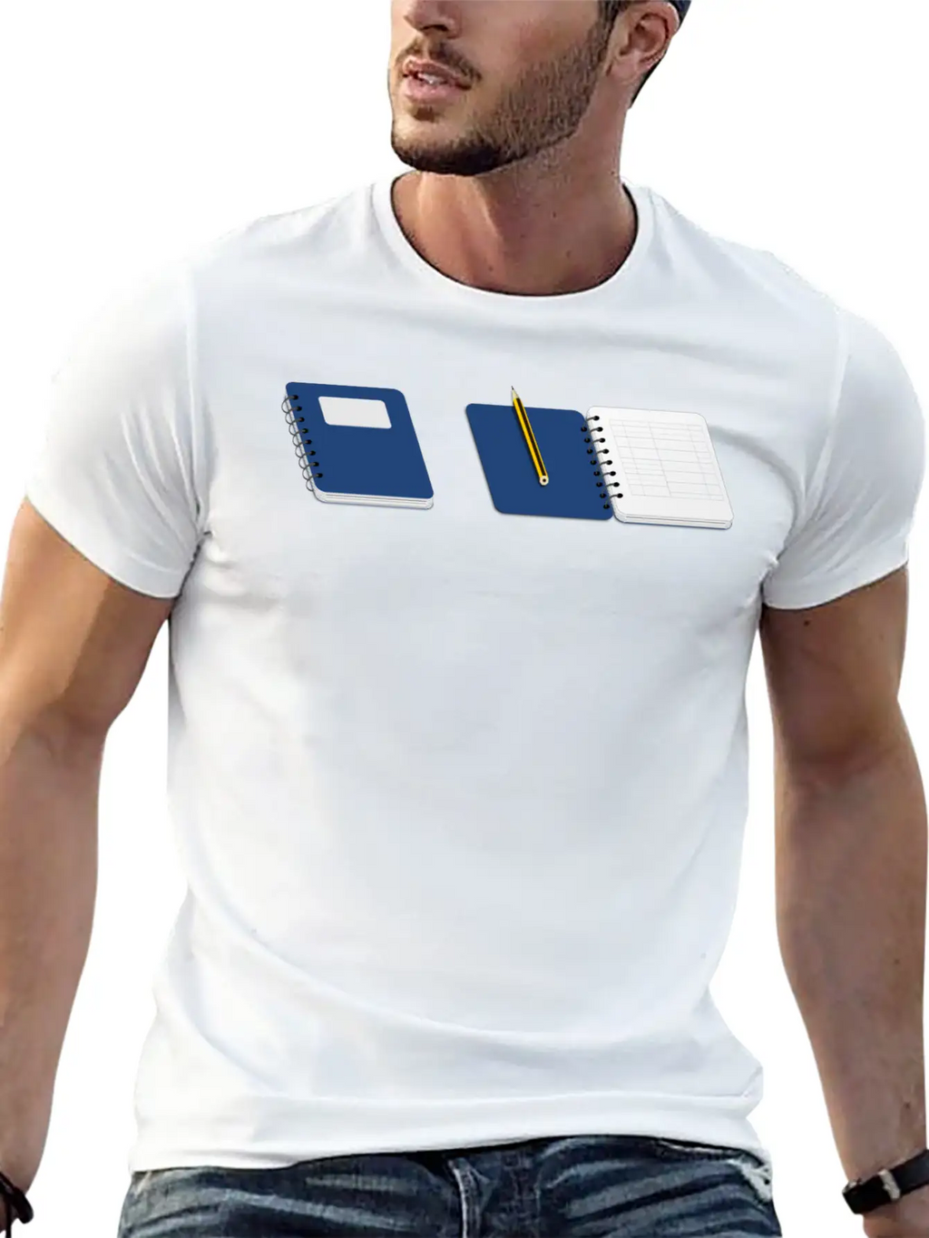 Spiral Notebook With Pencil Basic Graphic T-Shirt – Daily Comfort In Soft Cotton